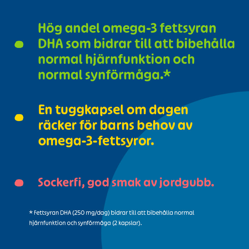 Pharbio Omega-3 Barn Jordgubbssmak 70 tuggkapslar