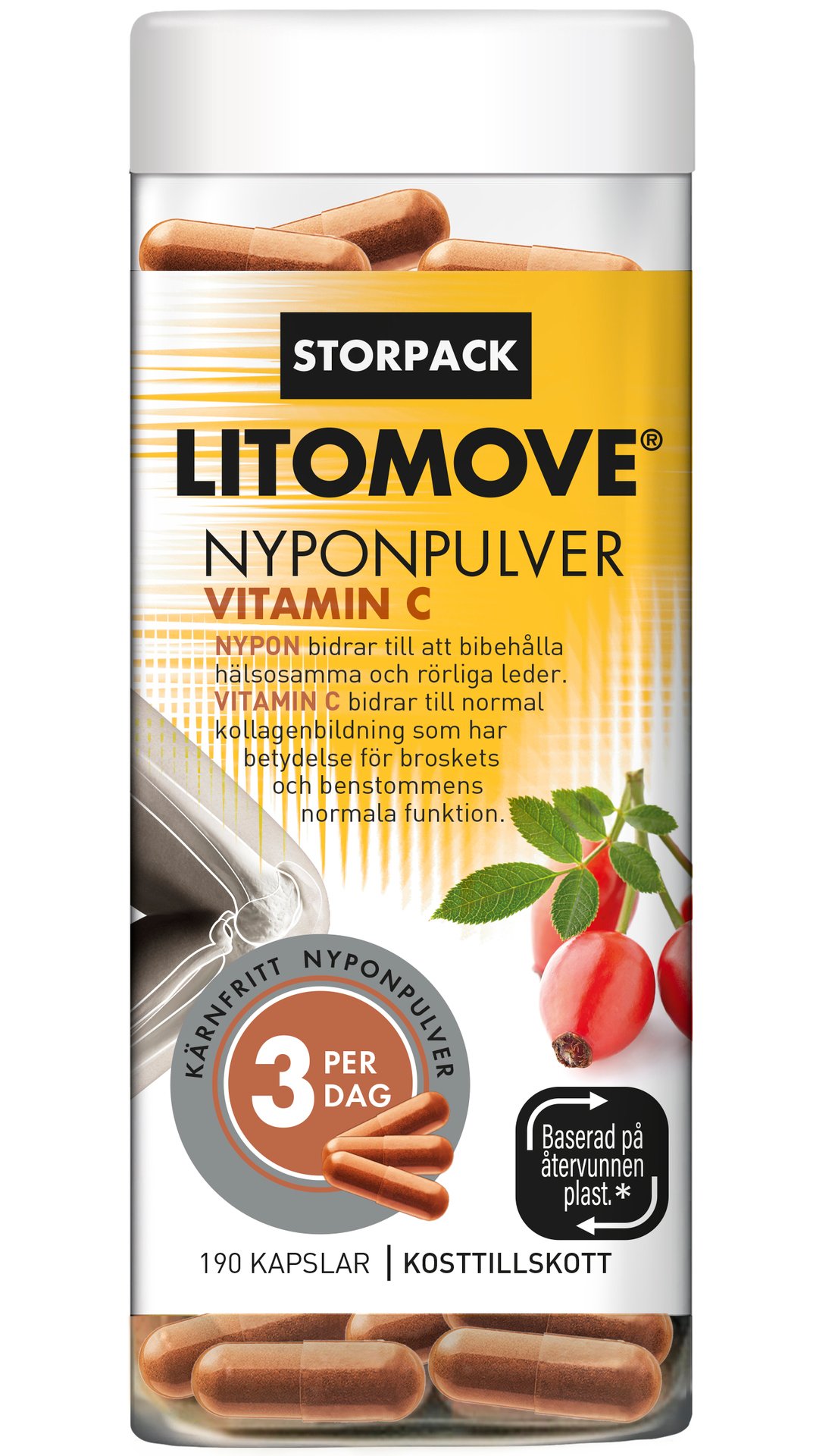 Litomove Nyponpulver Vitamin C 190 kapslar