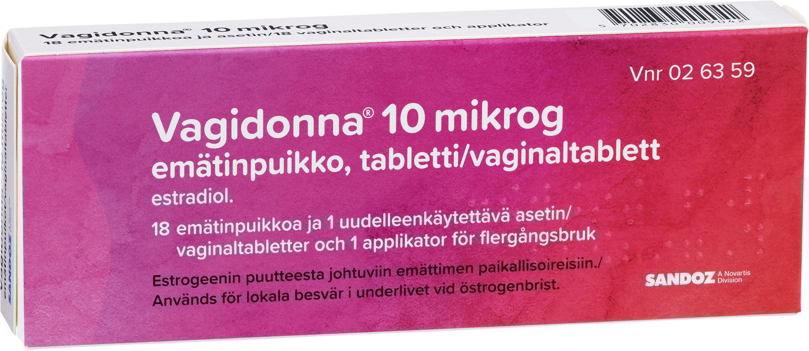 Vagidonna 10 mikrog Vaginaltablett 18 st