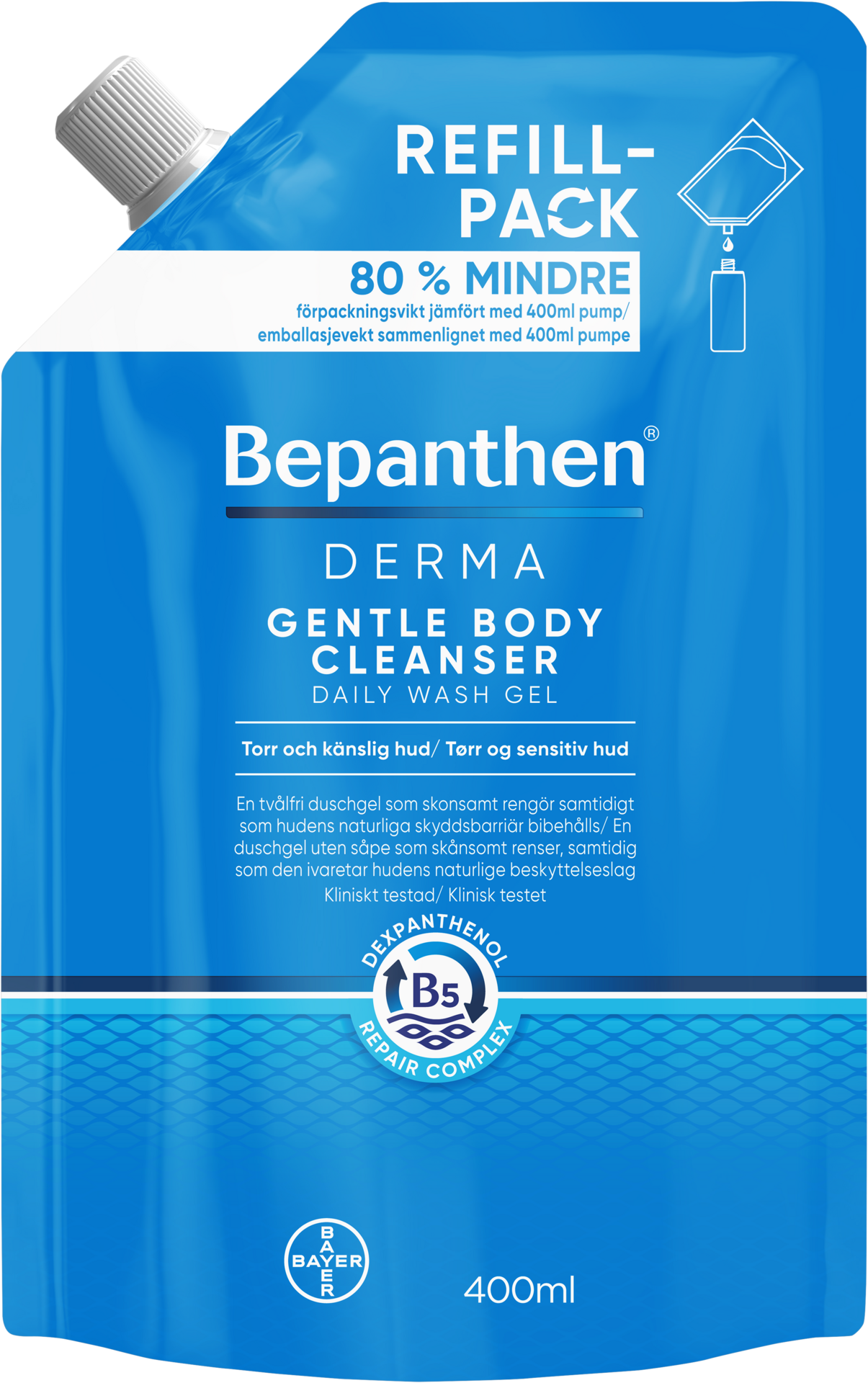 Bepanthen Derma Gentle Body Cleanser Daily Wash Gel Refill 400 ml