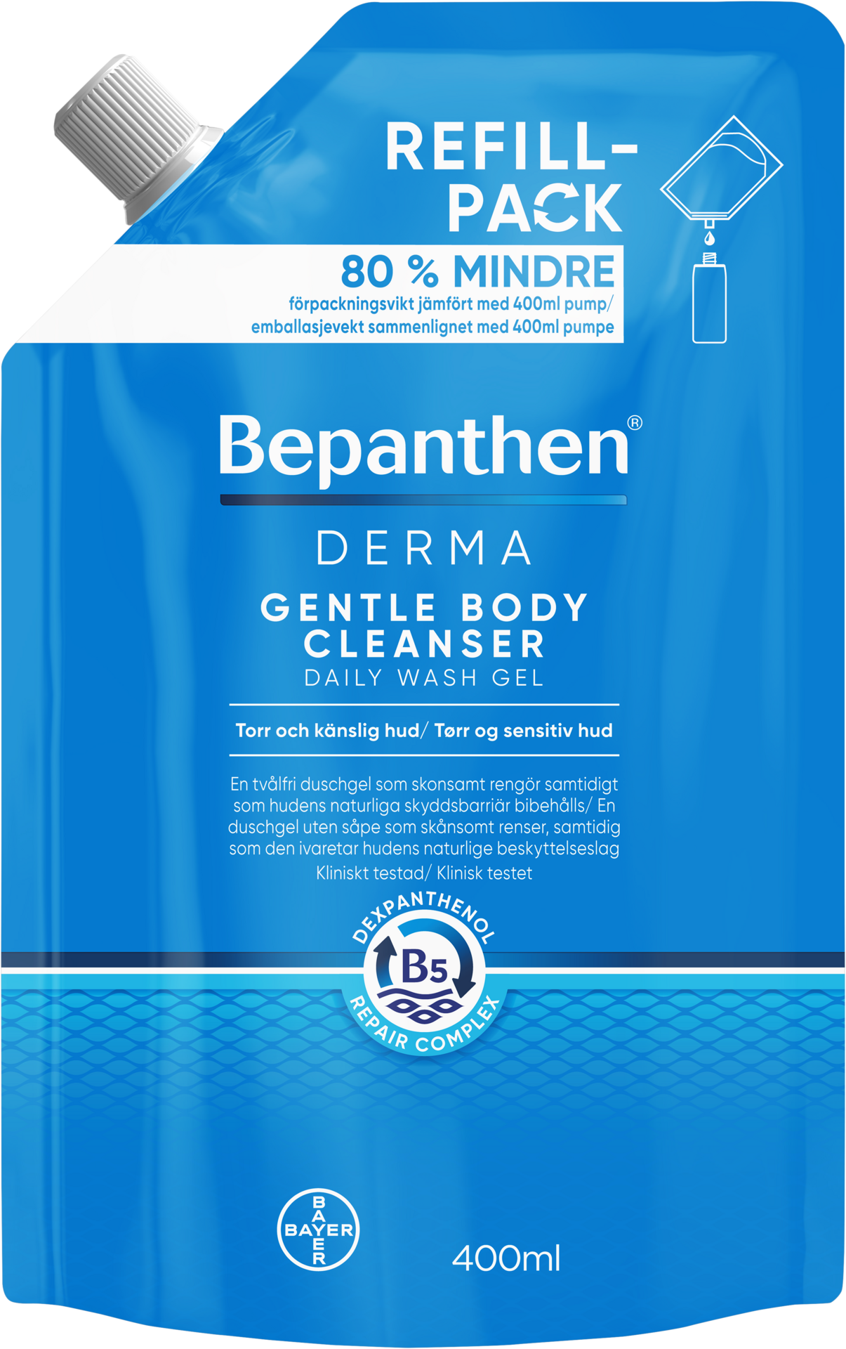 Bepanthen Derma Gentle Body Cleanser Daily Wash Gel Refill 400 ml