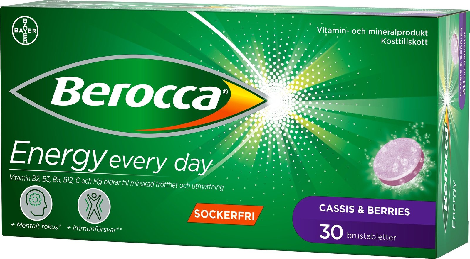 Berocca Energy Cassis & Berries 30 brustabletter