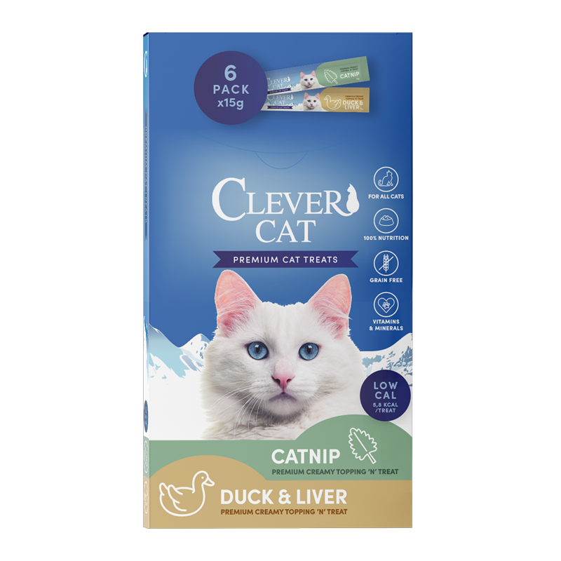 Clever Cat Creamy Cat Catnip/Duck & Liver 6-pack
