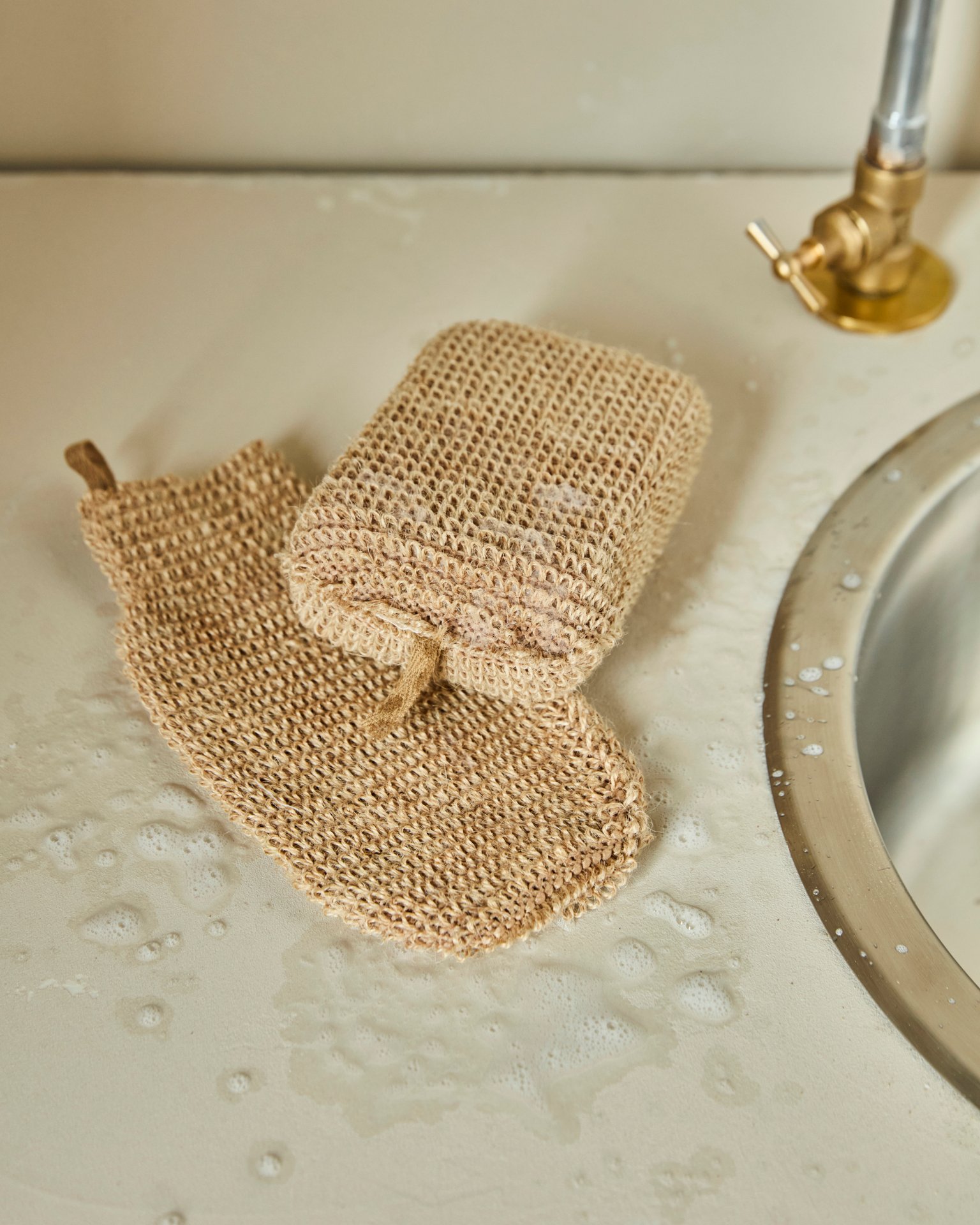 Meraki Svamp Och Exfolierande Handske MKJute Natur