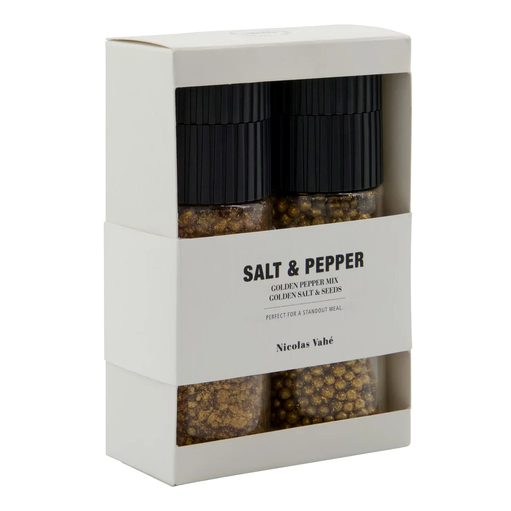 Nicolas Vahé Gift Box Golden Salt & Seeds + Pepper Mix 86 g/73 g