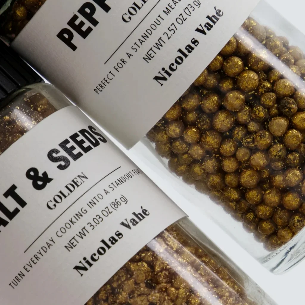Nicolas Vahé Gift Box Golden Salt & Seeds + Pepper Mix 86 g/73 g