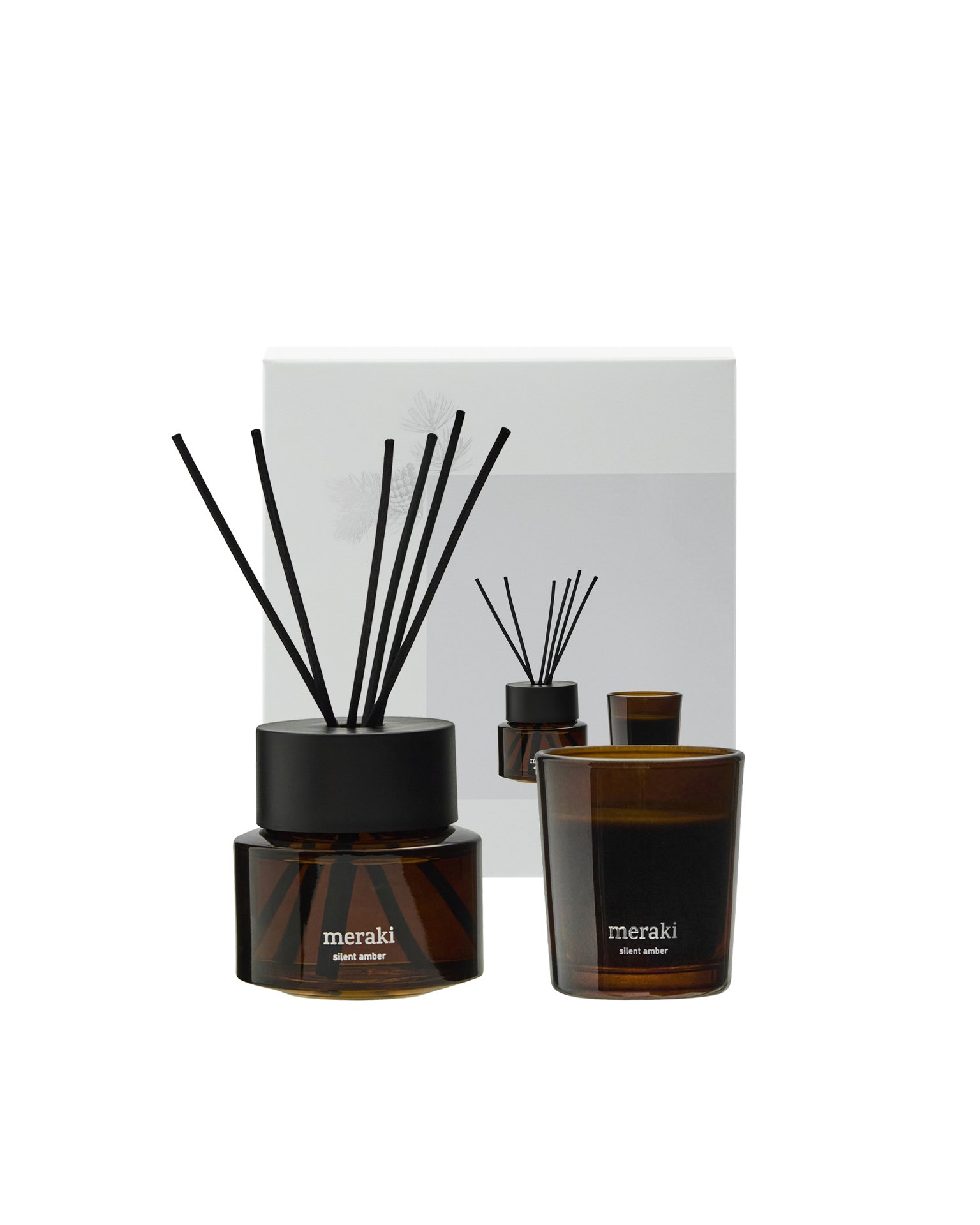 Meraki Gift box Silent Amber Diffusser + Scented Candle