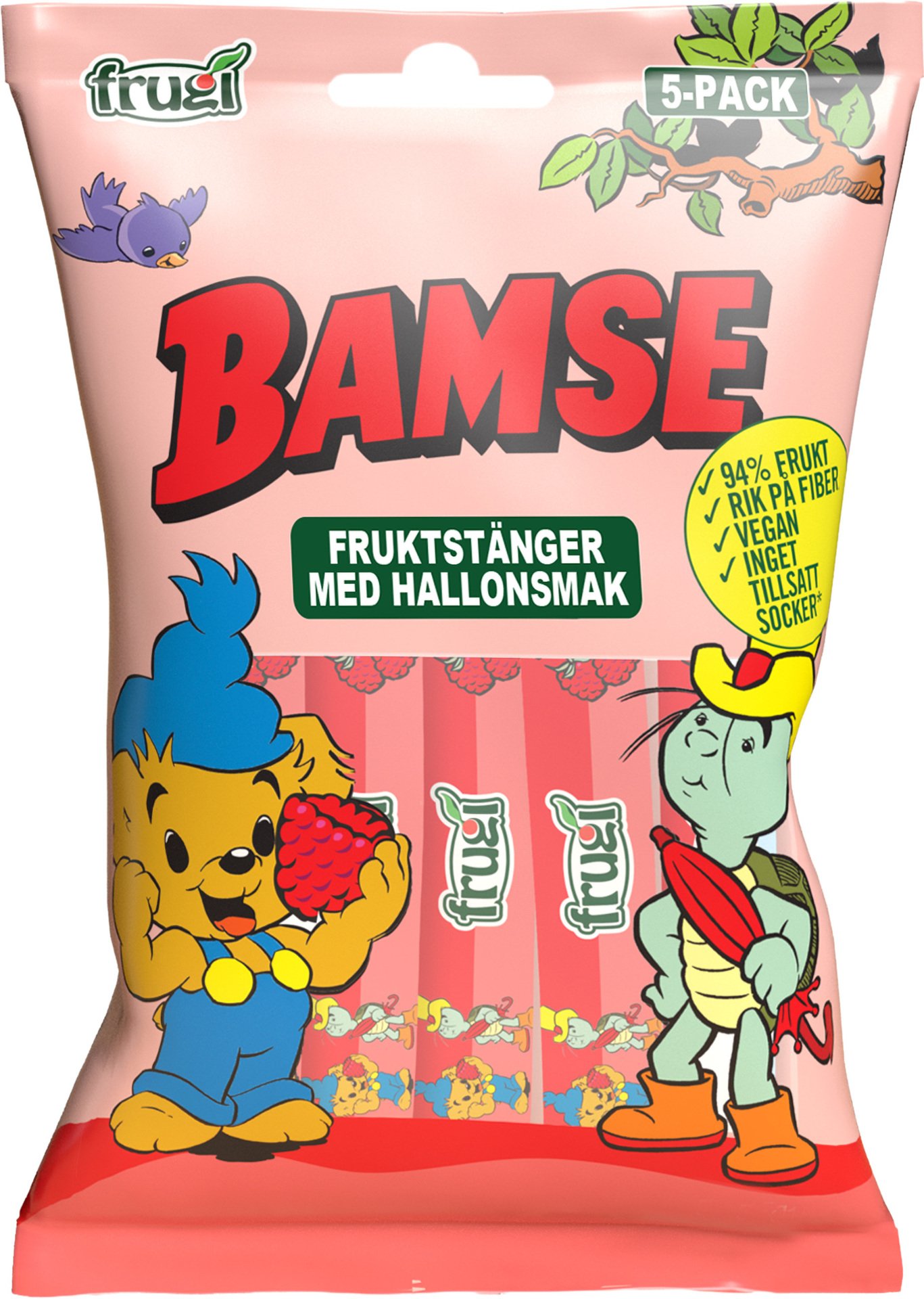 Bamse Fruktstång Hallon 75 g