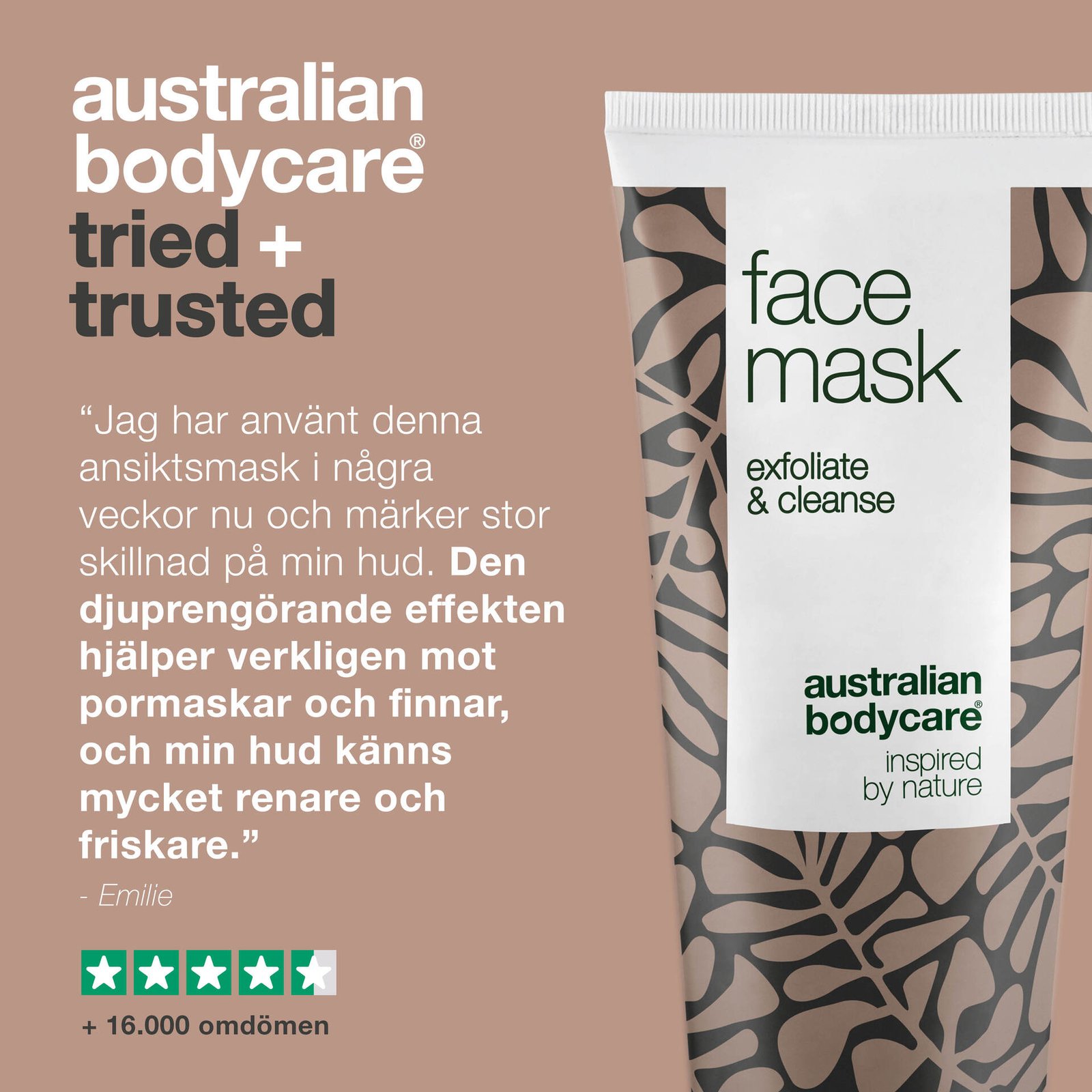 Australian Bodycare Ansiktsmask mot pormaskar 100 ml
