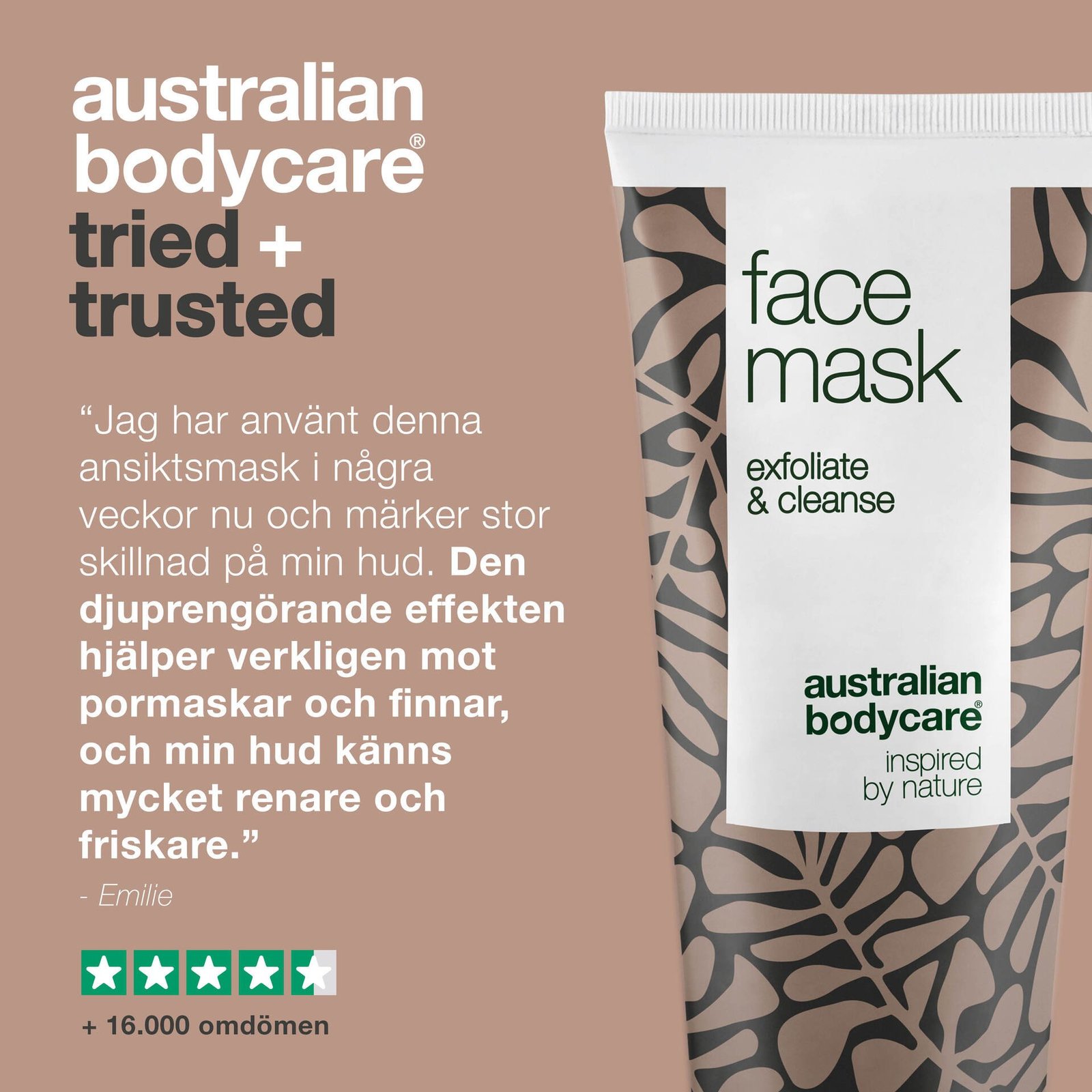 Australian Bodycare Ansiktsmask mot pormaskar 100 ml
