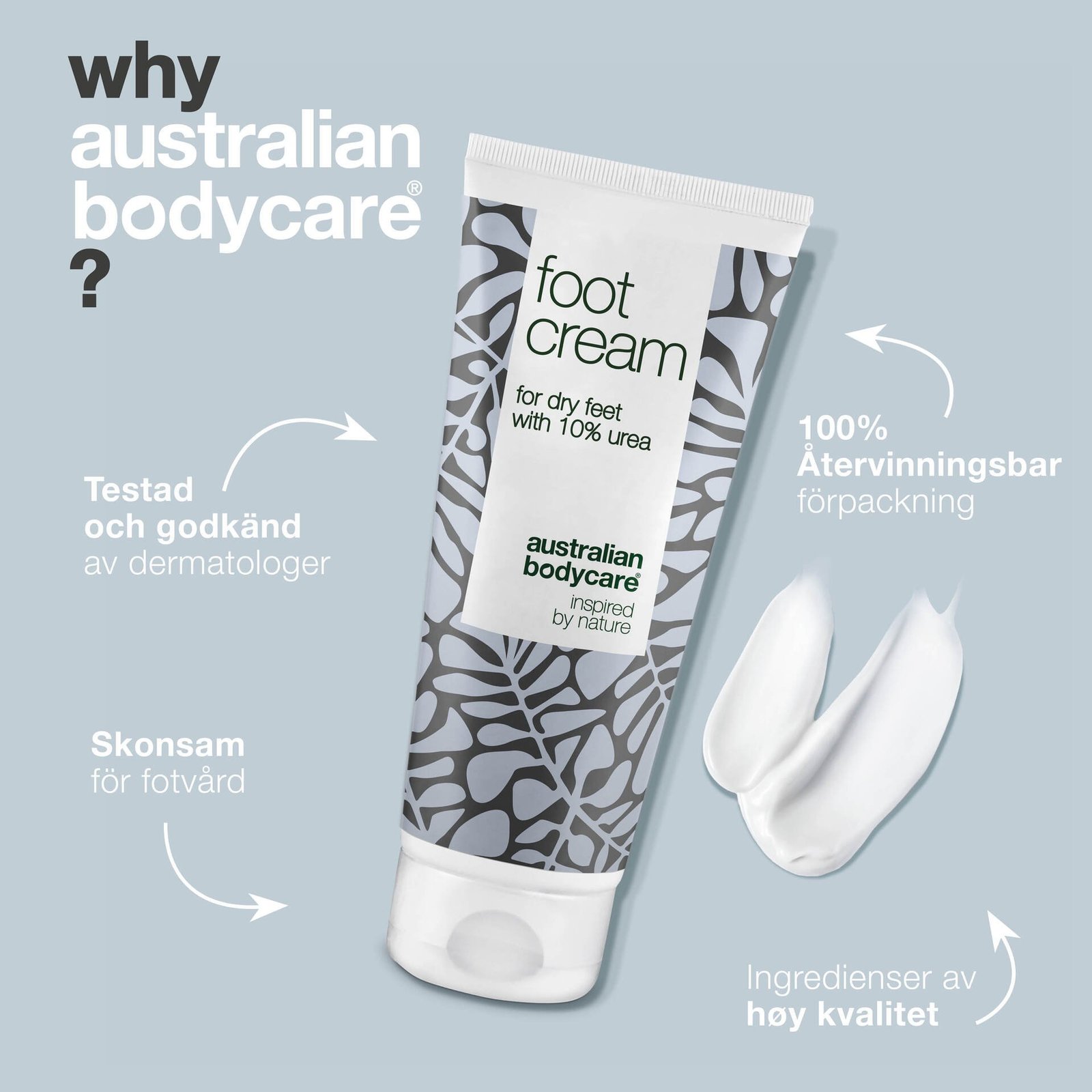 Australian Bodycare Fotkräm 10% Urea för torra fötter 100 ml