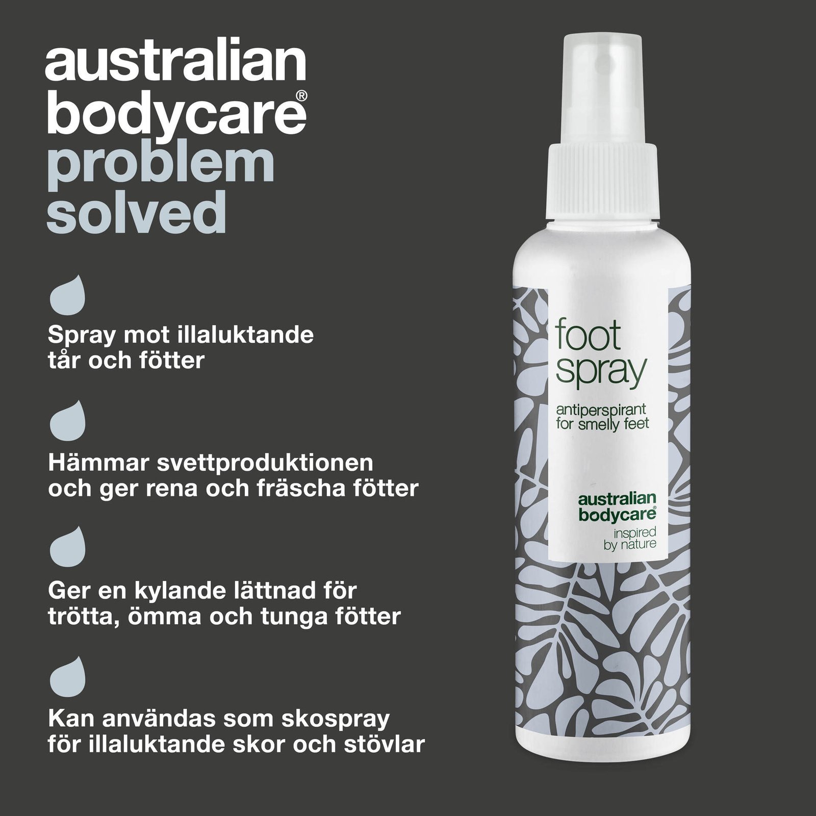 Australian Bodycare Fotspray mot fotsvett och illaluktande fötter 150 ml
