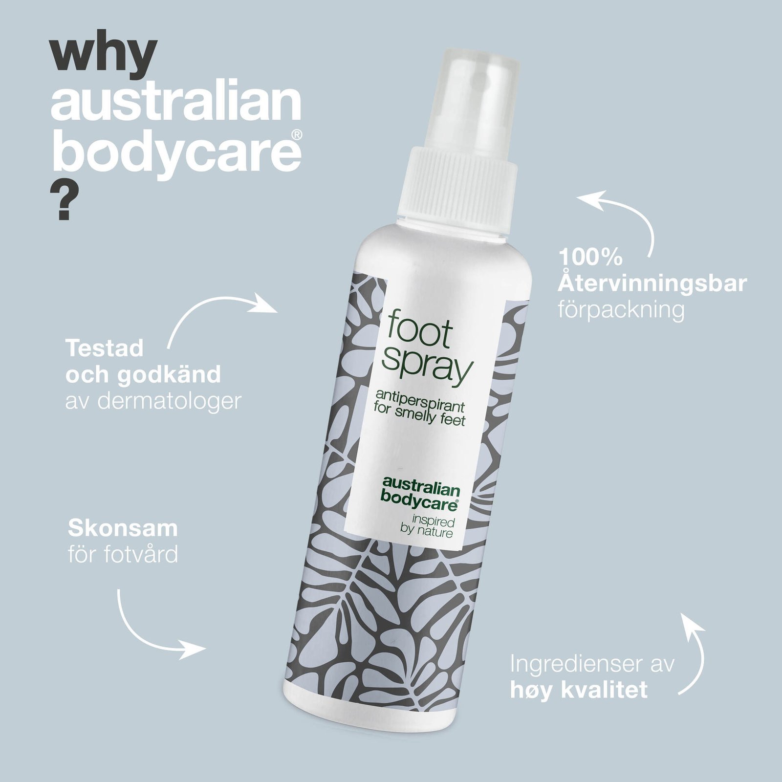 Australian Bodycare Fotspray mot fotsvett och illaluktande fötter 150 ml