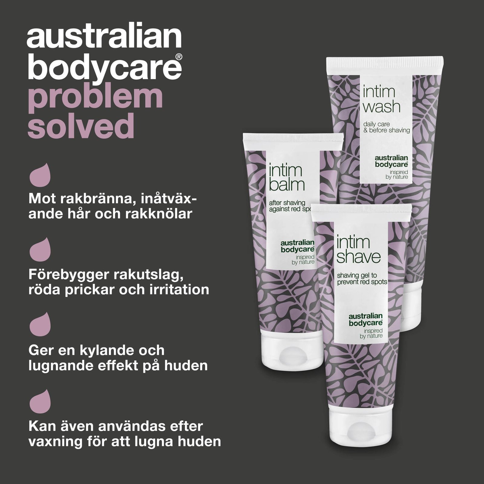 Australian Bodycare 3 produkter för intimrakning