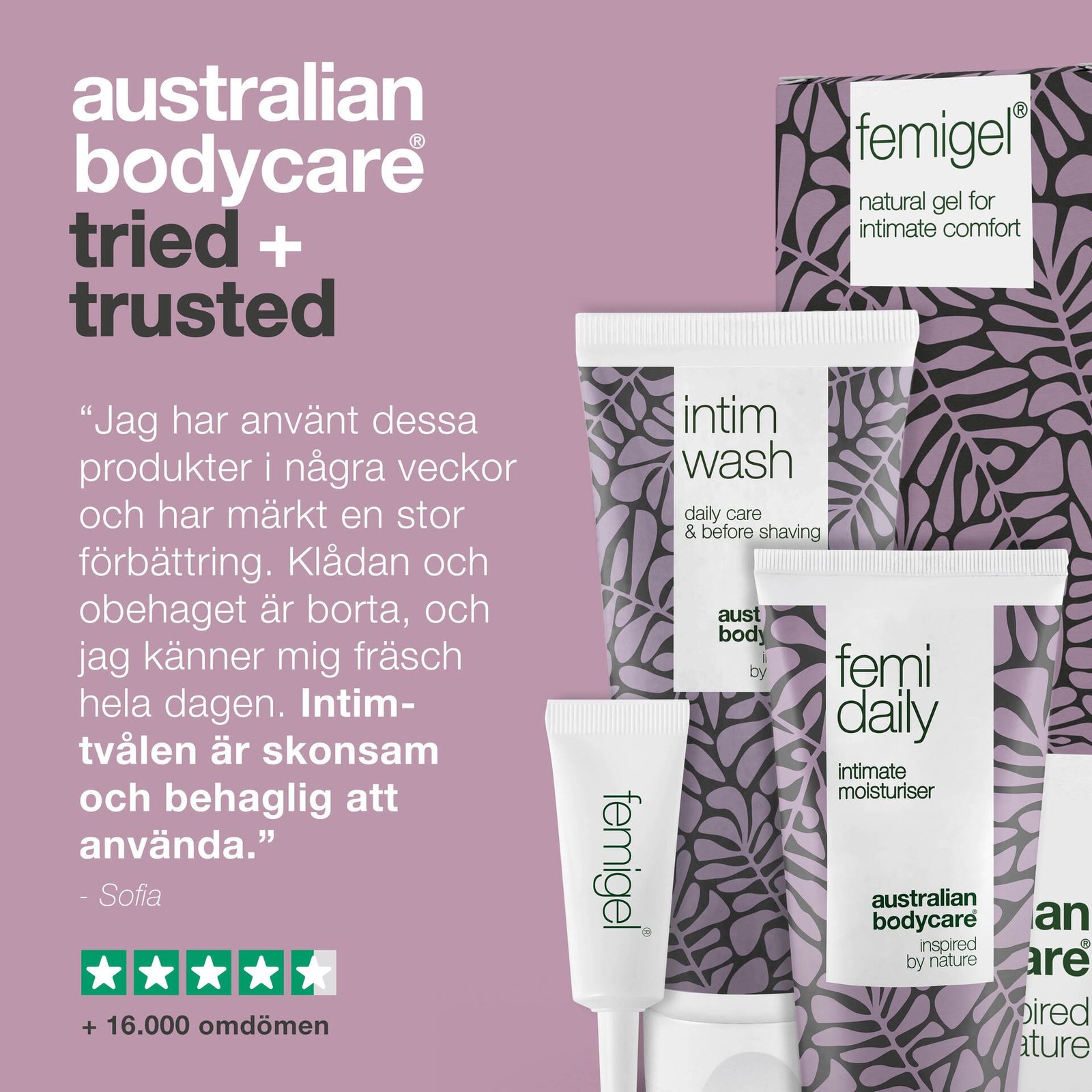 Australian Bodycare 3 produkter till intimvård