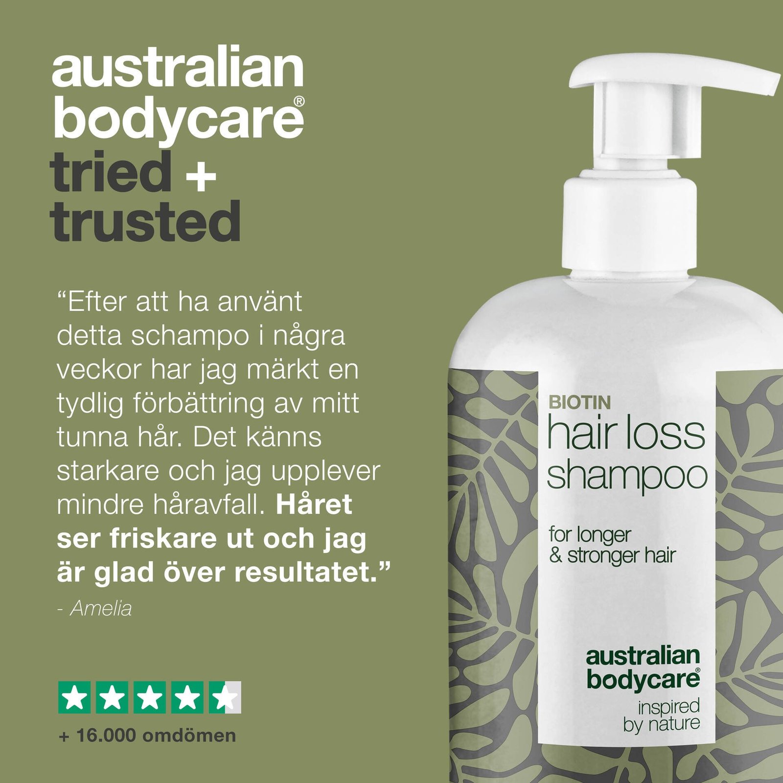 Australian Bodycare Håravfall Schampo med Biotin 500 ml