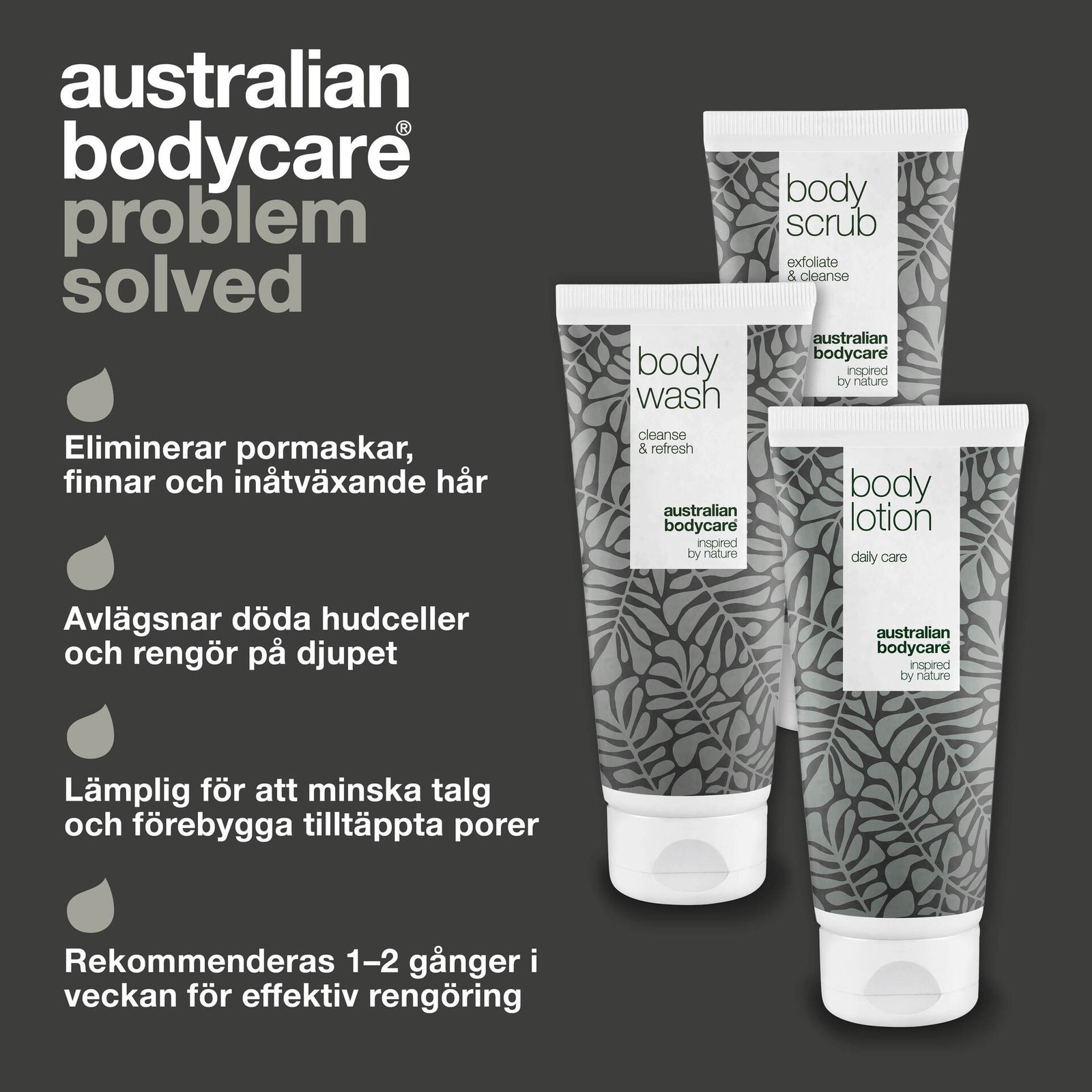 Australian Bodycare 3 produkter mot finnar, oren hud och pormaskar