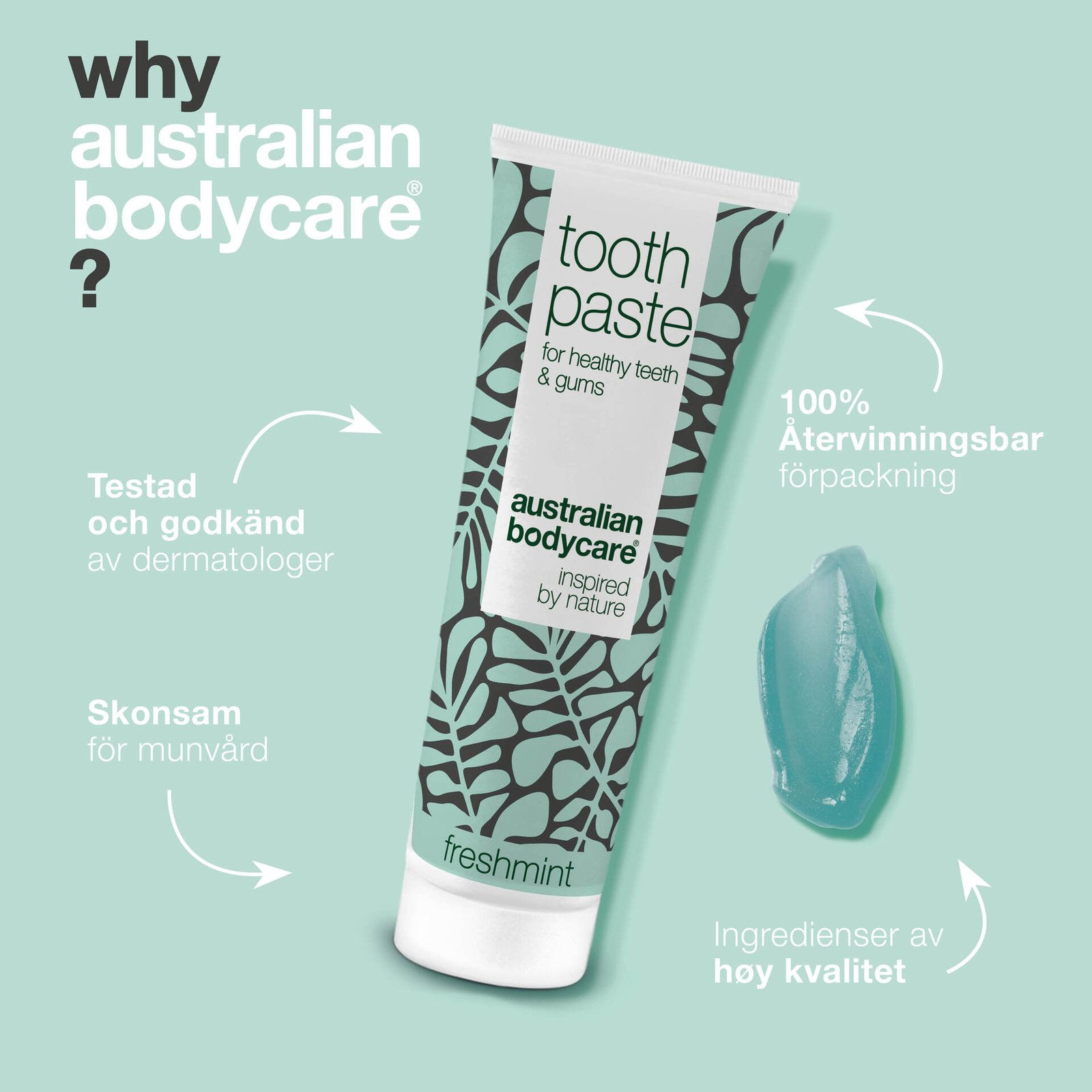 Australian Bodycare Fresh Mint Tandkräm för god munhygien 75 ml