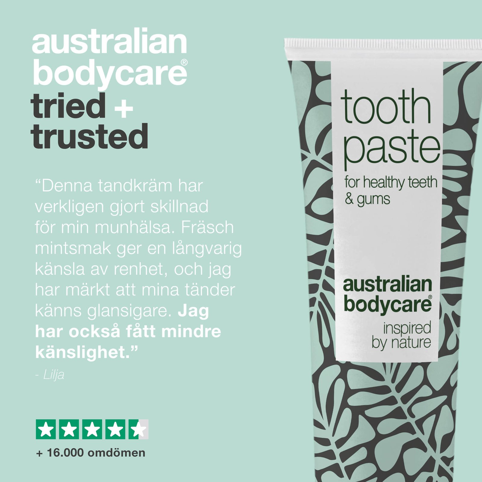 Australian Bodycare Fresh Mint Tandkräm för god munhygien 75 ml