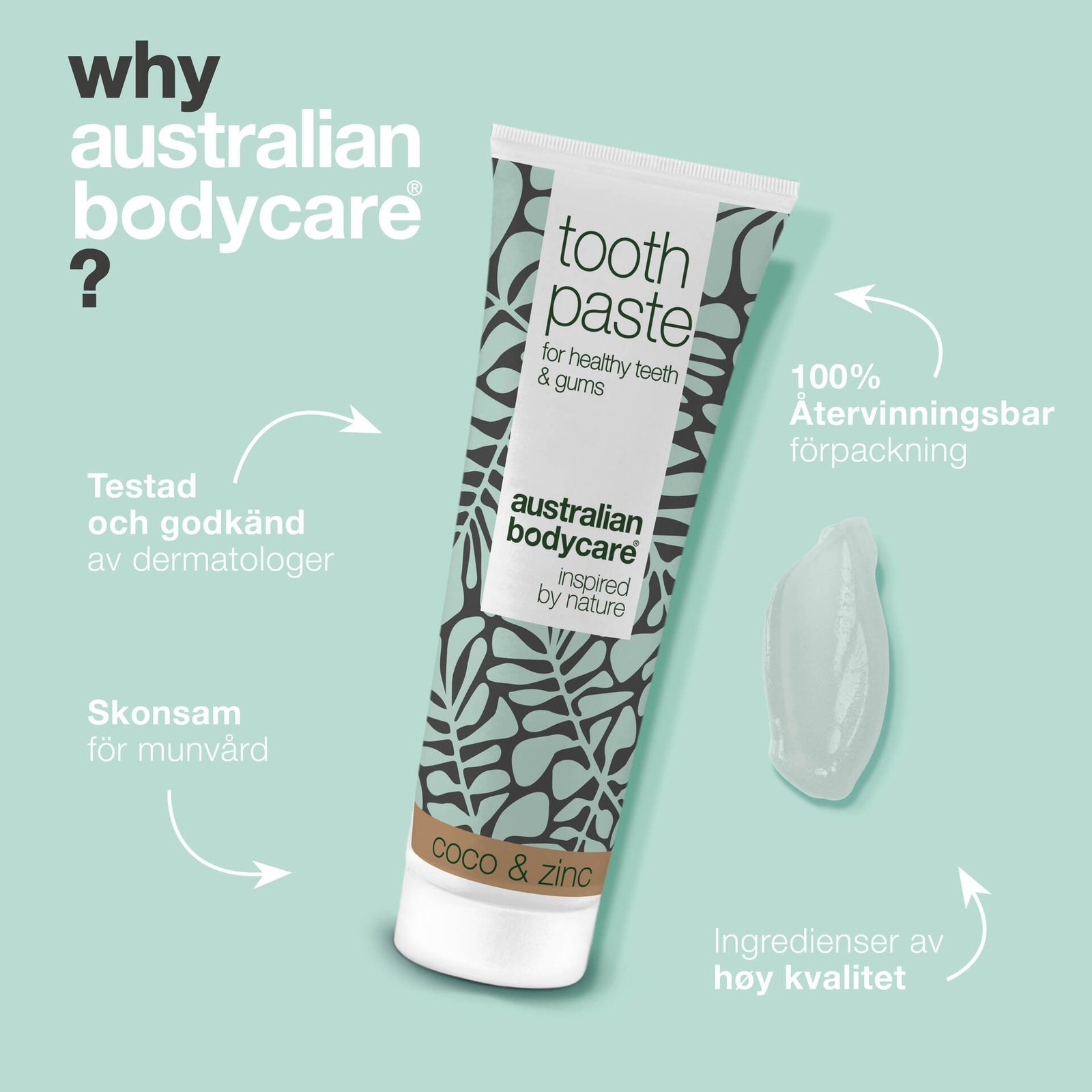 Australian Bodycare Coco & Zinc Tandkräm för god munhygien 75 ml