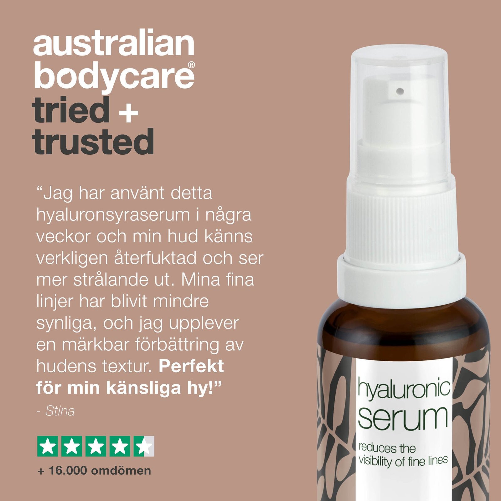 Australian Bodycare Ansiktsserum med hyaluronsyra 2% och vitamin B5 30 ml