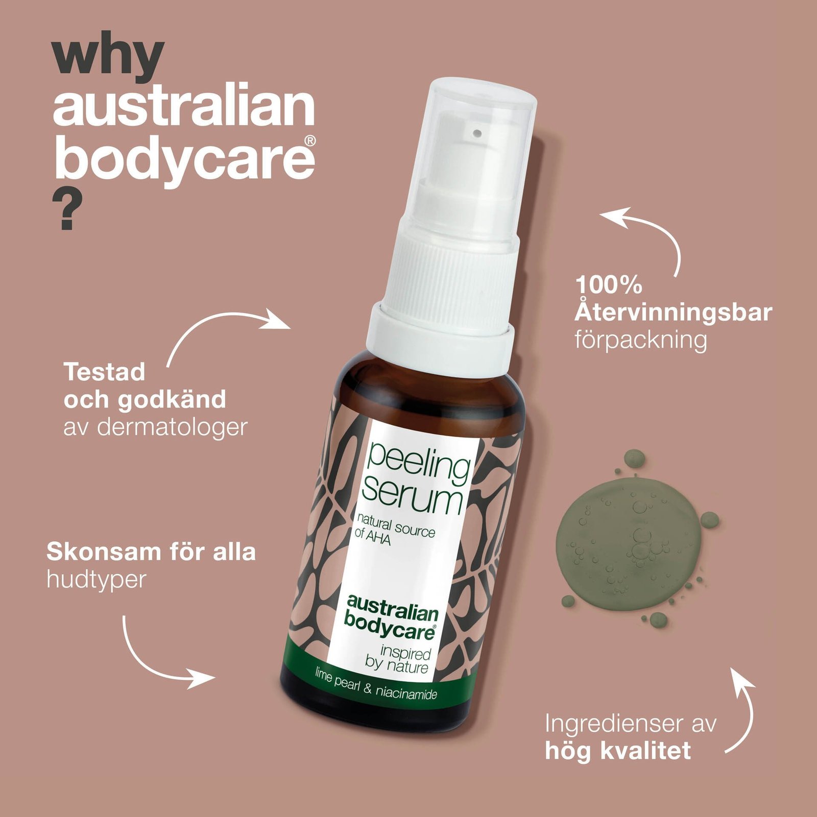 Australian Bodycare Peelingserum med AHA-fruktsyra 30 ml