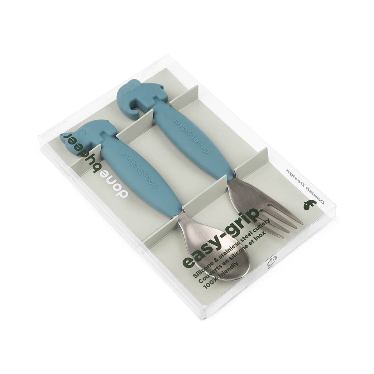 Done by Deer Easy-grip Sked & Gaffel Deer Friends Blå 1 set