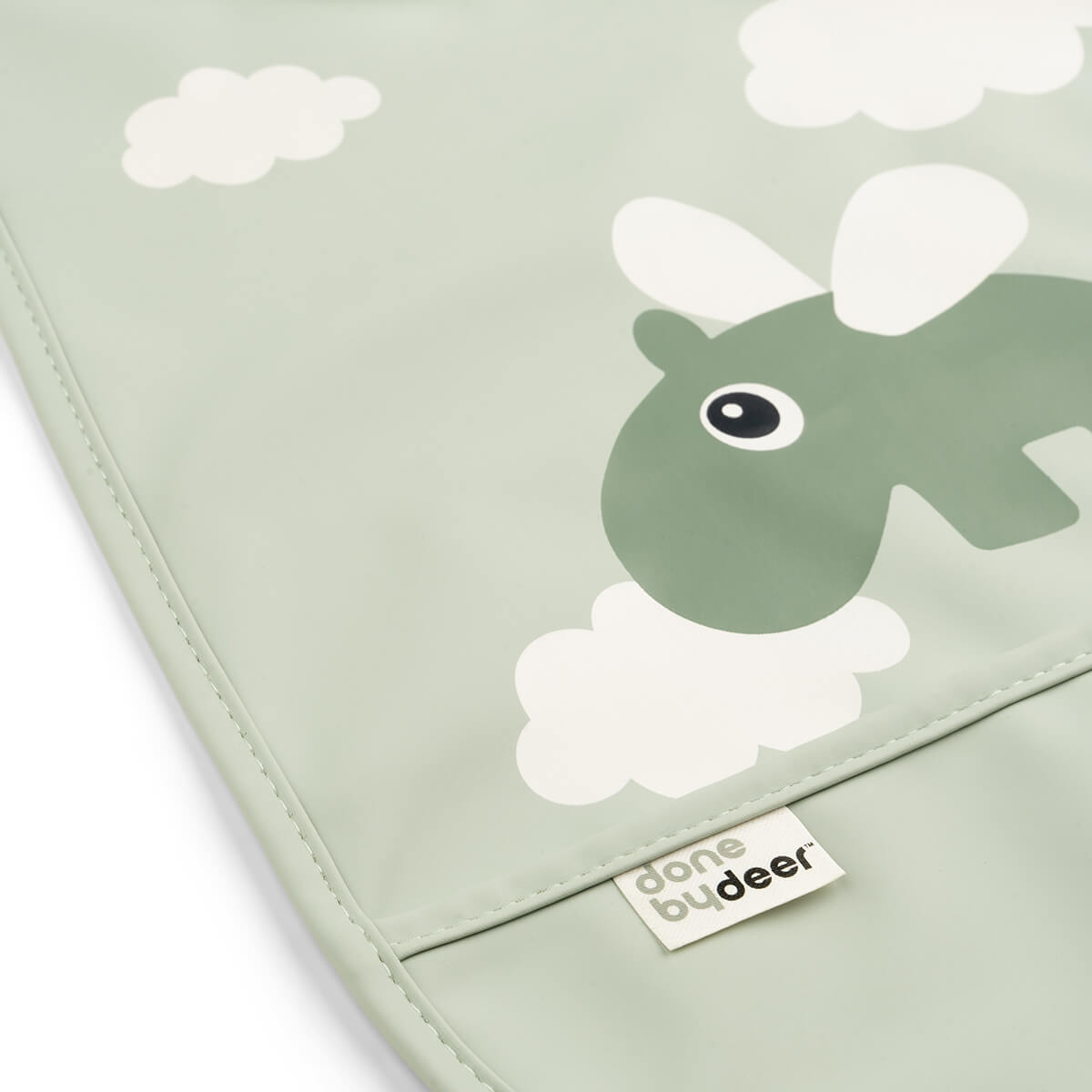 Done by Deer Haklapp Kardborreband Happy Clouds Grön 1 st