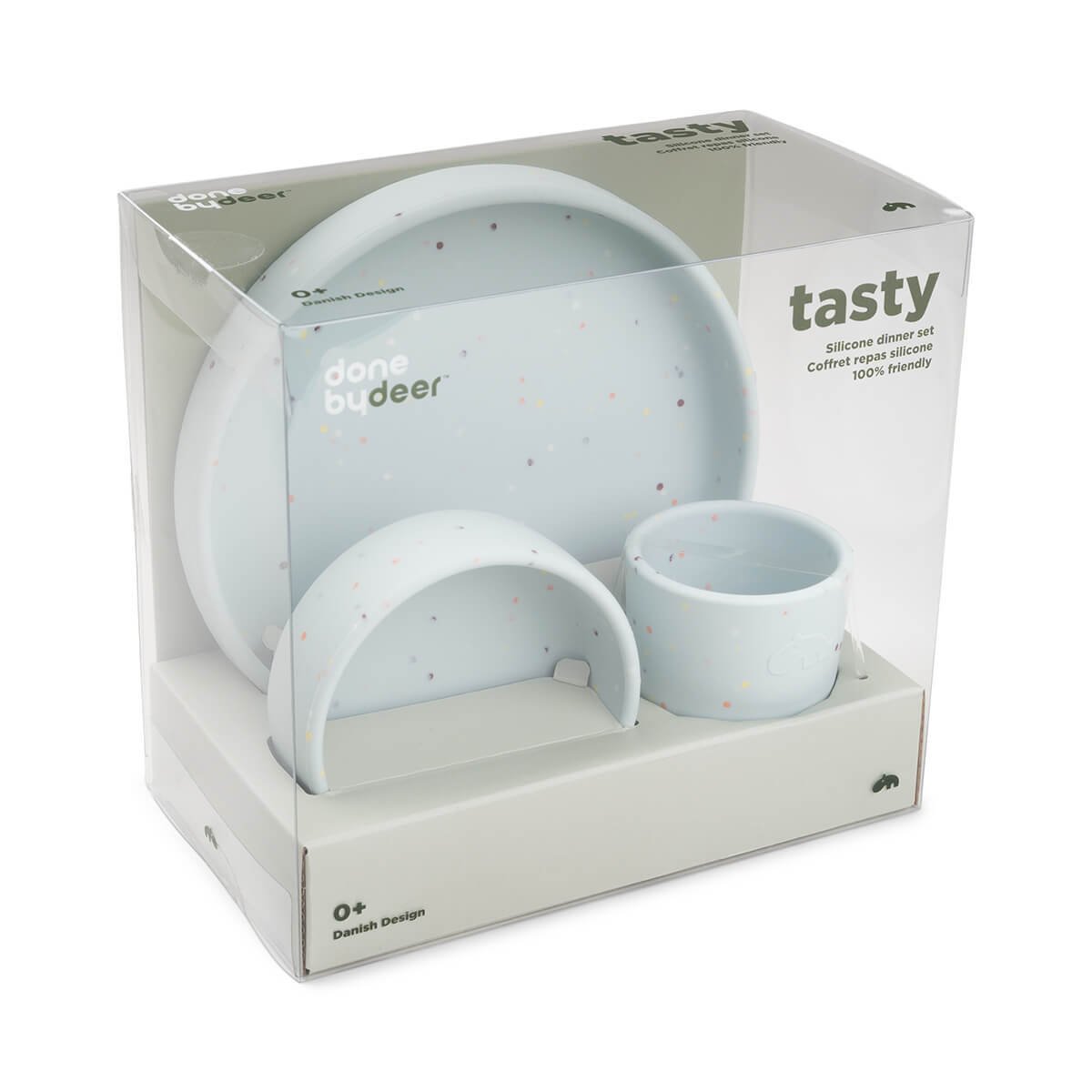 Done by Deer Middagsset Silikon Confetti Blå 1 set