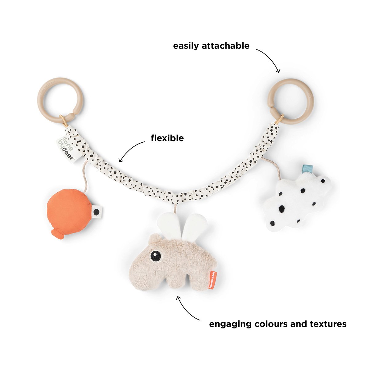 Done by Deer Barnvagnsleksak Happy Clouds Sand 1 st