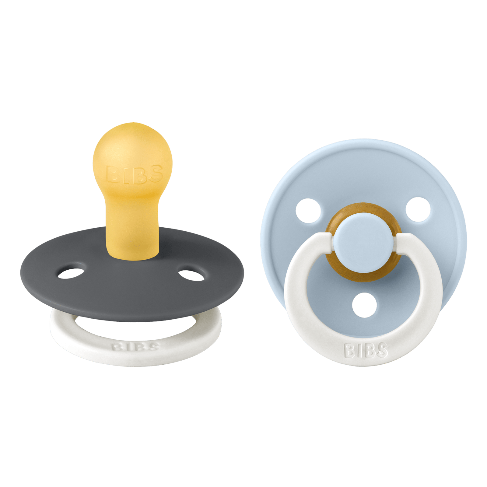 BIBS Colour Latex 0+ månader Size 1 Iron Glow/Baby Blue Glow 2 st