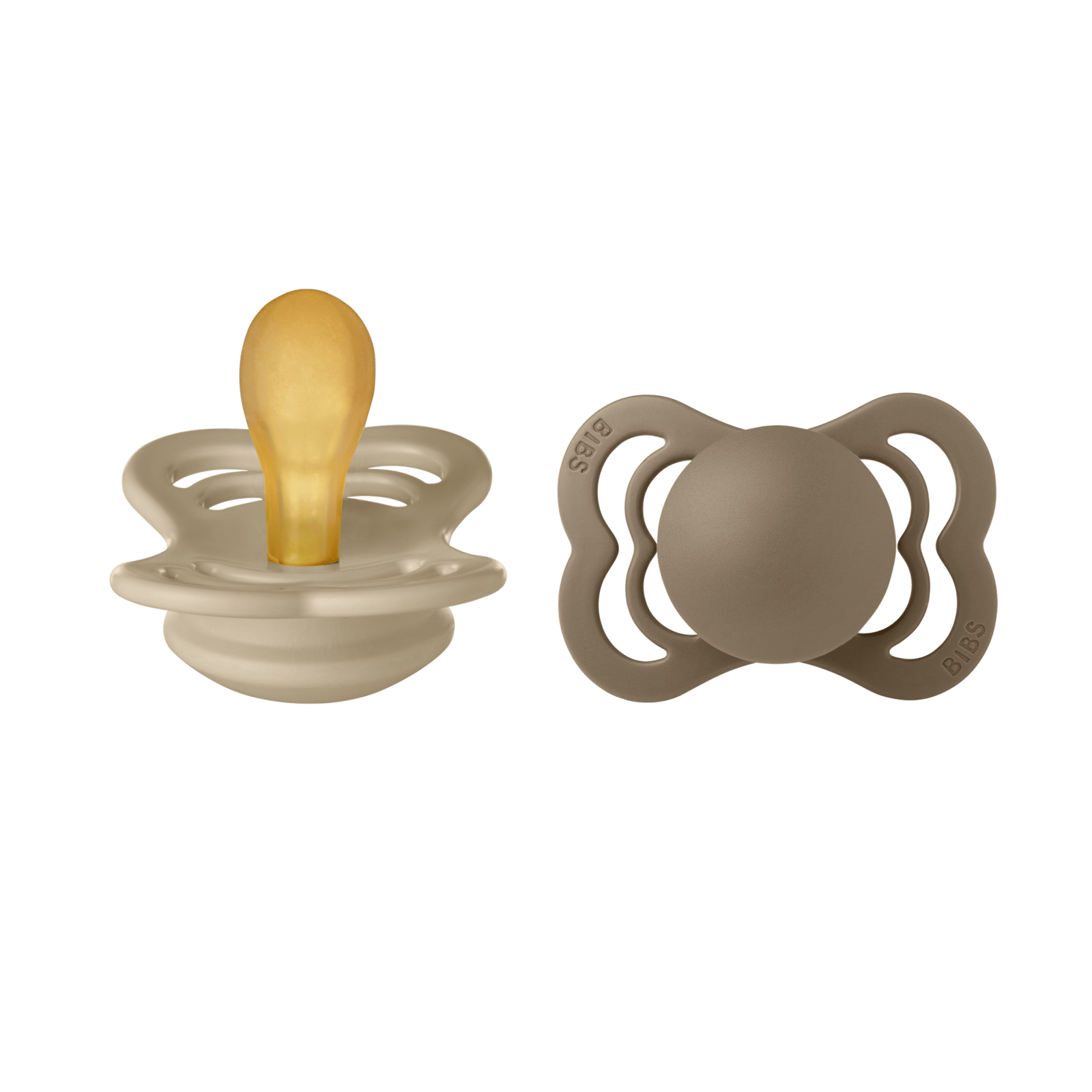 BIBS Supreme Latex 0+ månader Size 1 Vanilla/Dark Oak 2 st