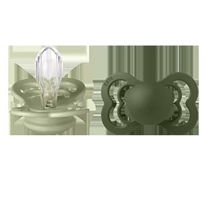 BIBS Supreme Silicone 6+ månader Size 2 Sage/Hunter Green 2 st