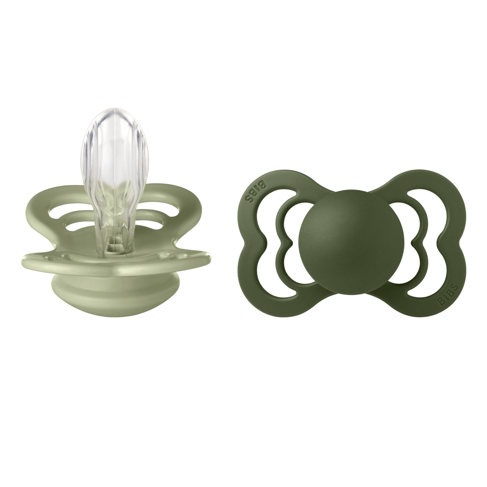 BIBS Supreme Silicone 6+ månader Size 2 Sage/Hunter Green 2 st
