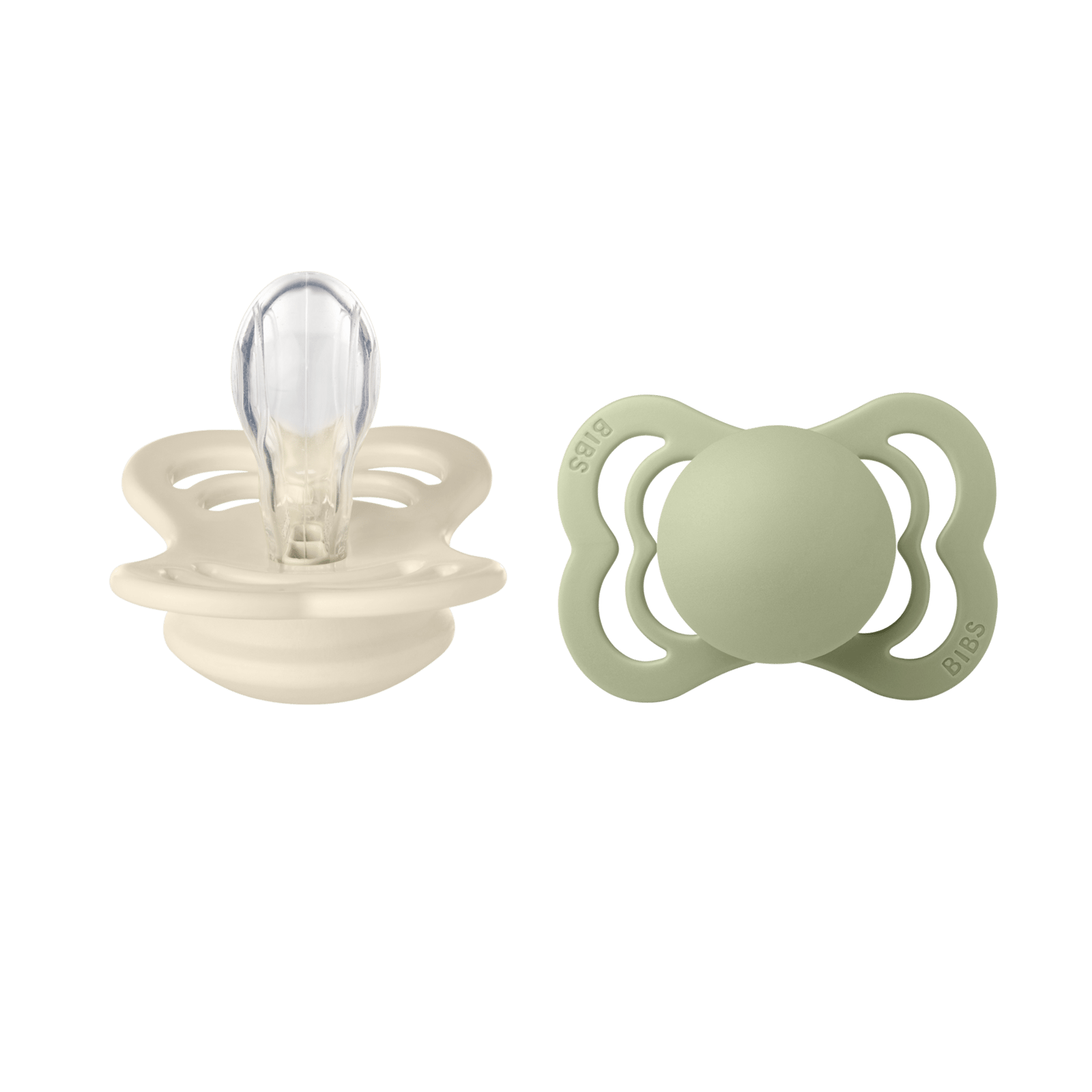BIBS Supreme Silicone 0+ månader Size 1 Ivory/Sage 2 st
