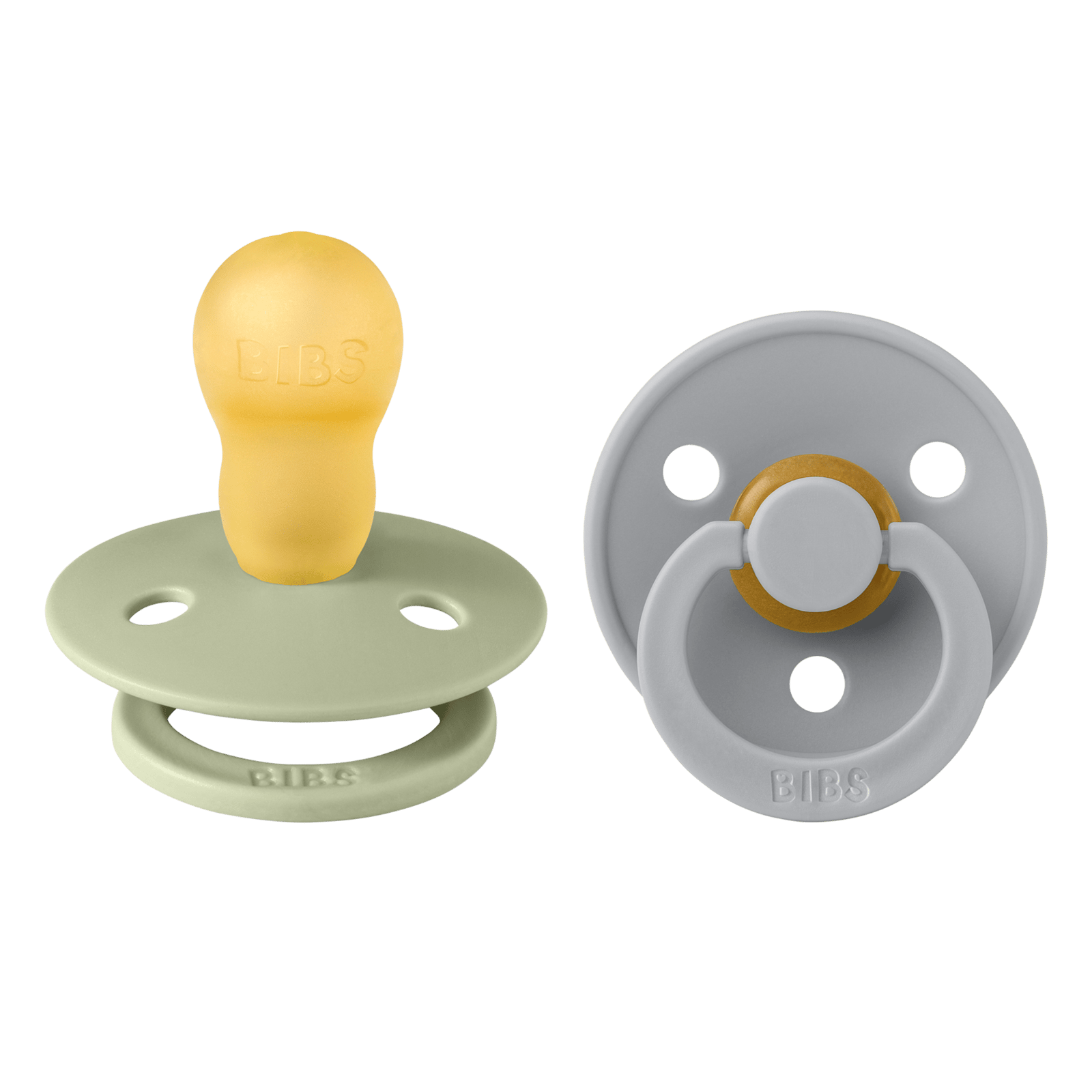 BIBS Pacifier Colour Latex 18+ månader Size 3 Sage/Cloud 2 st