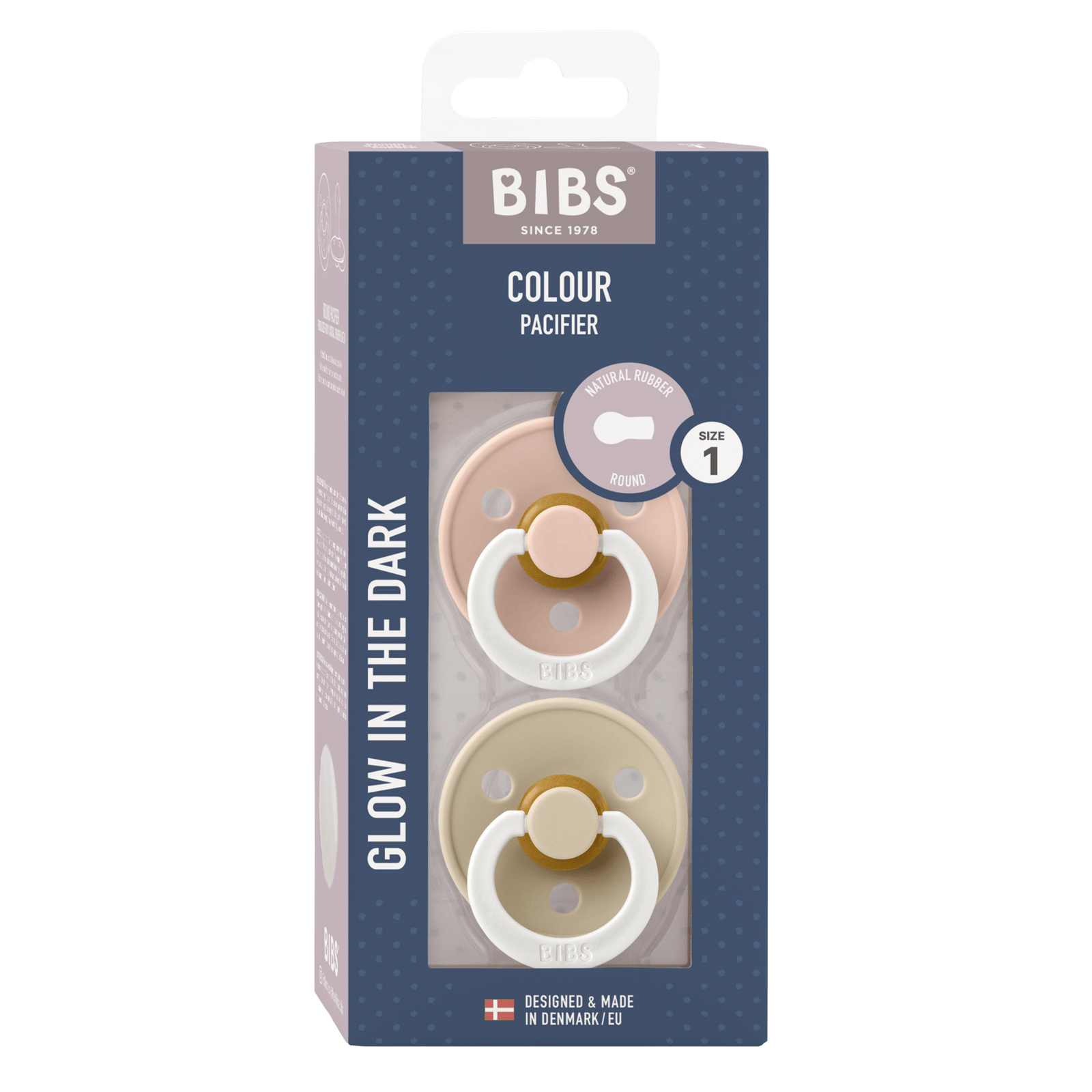 BIBS Colour Latex 0+ månader Size 1 Blush Glow/Vanilla Glow 2 st