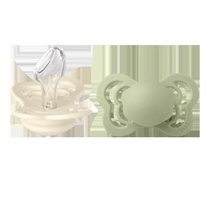BIBS Couture Silicone 6+ månader Size 2 Ivory/Sage 2 st