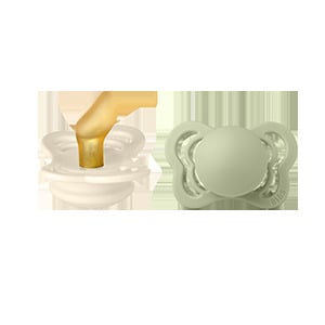 BIBS Couture Latex 0+ månader Size 1 Ivory/Sage 2 st