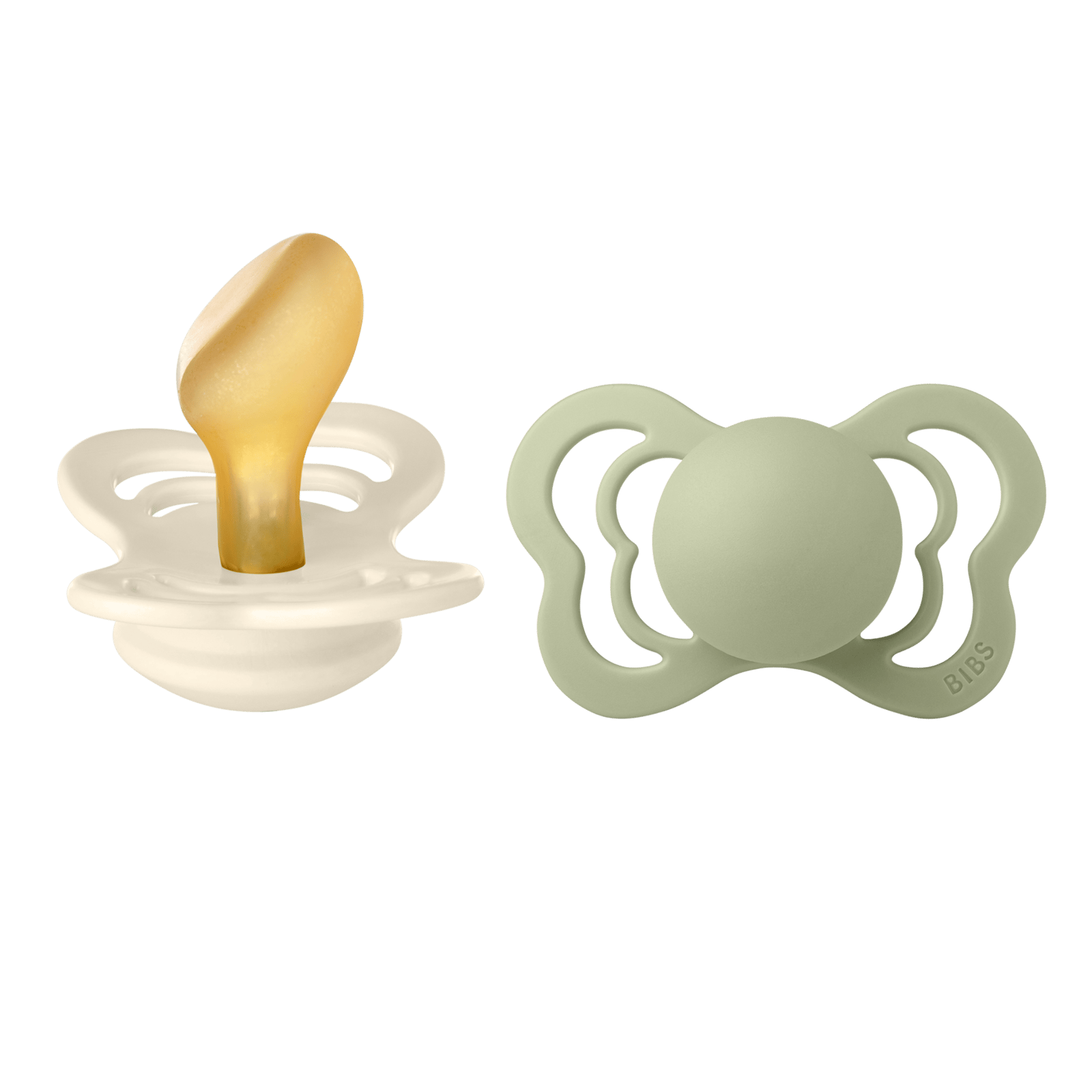 BIBS Couture Latex 6+ månader Size 2 Ivory/Sage 2 st