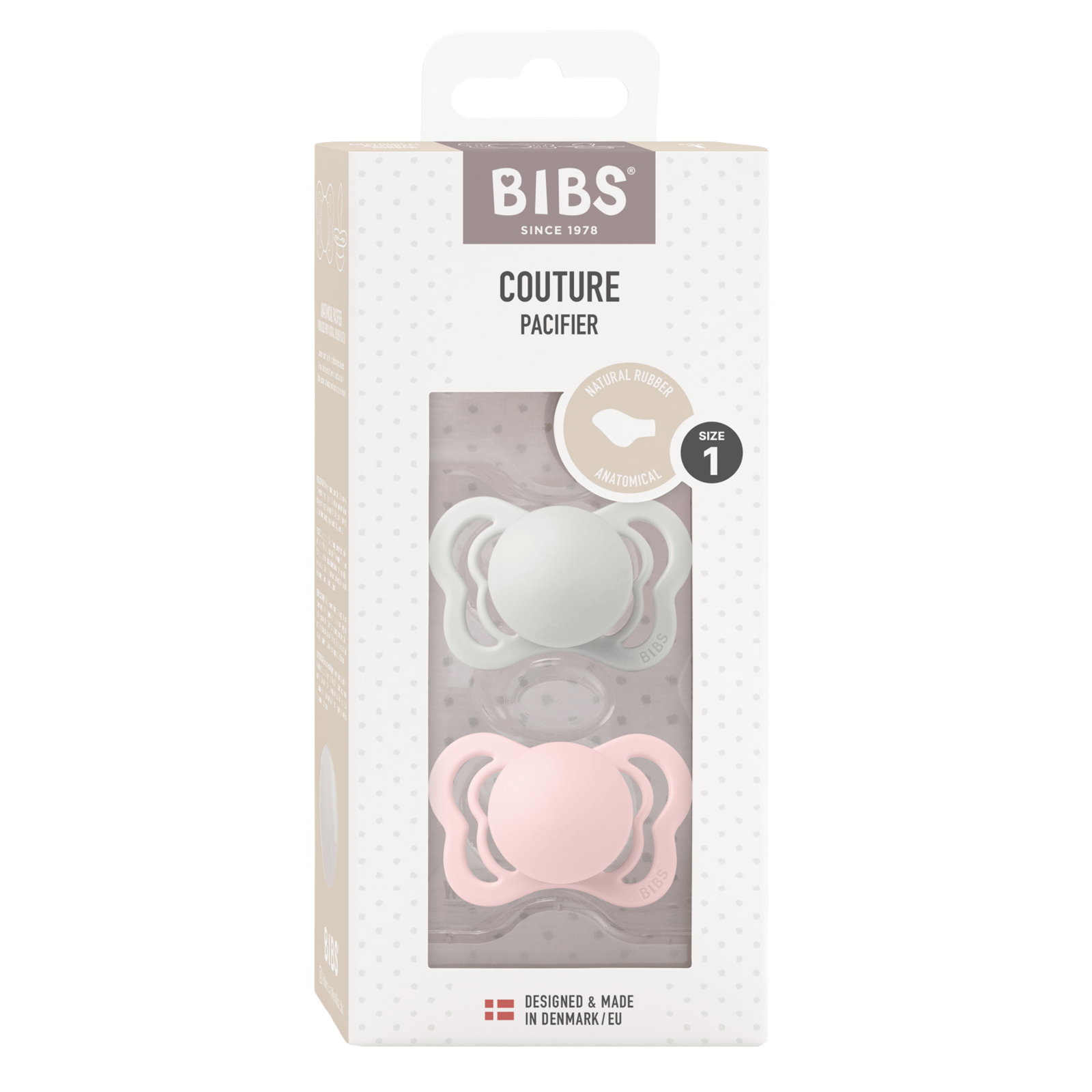 BIBS Couture Latex 0+ månader Size 1 Haze/Blossom 2 st