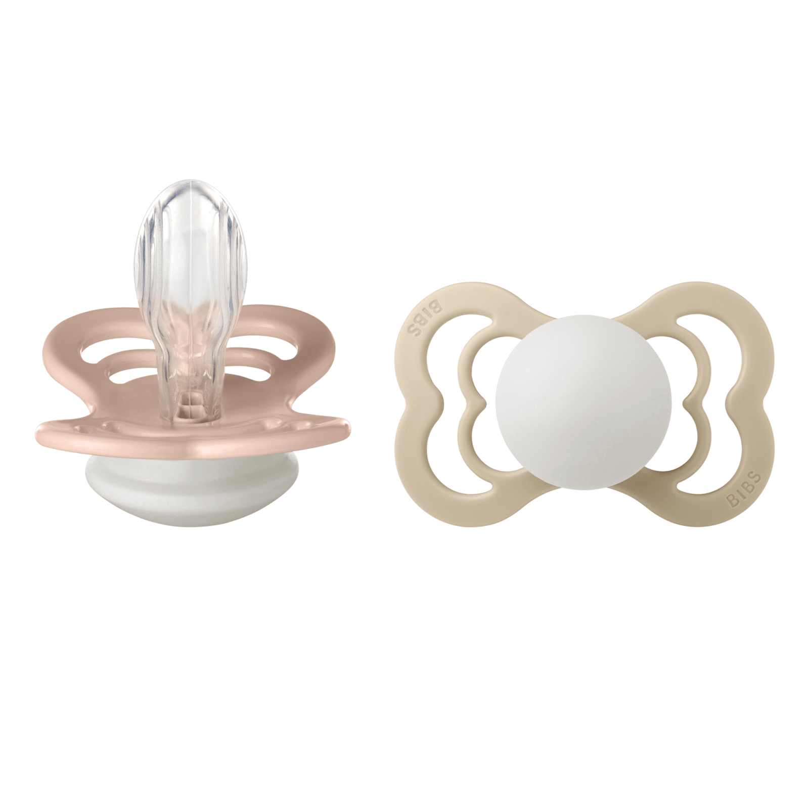 BIBS Supreme Silicone 6+ månader Size 2 Blush Glow/Vanilla Glow 2 st