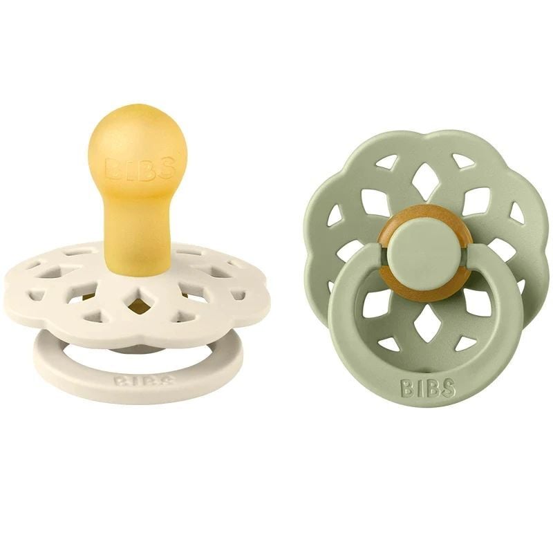 BIBS Pacifier Boheme Latex Size 1 Ivory/Sage 2 st