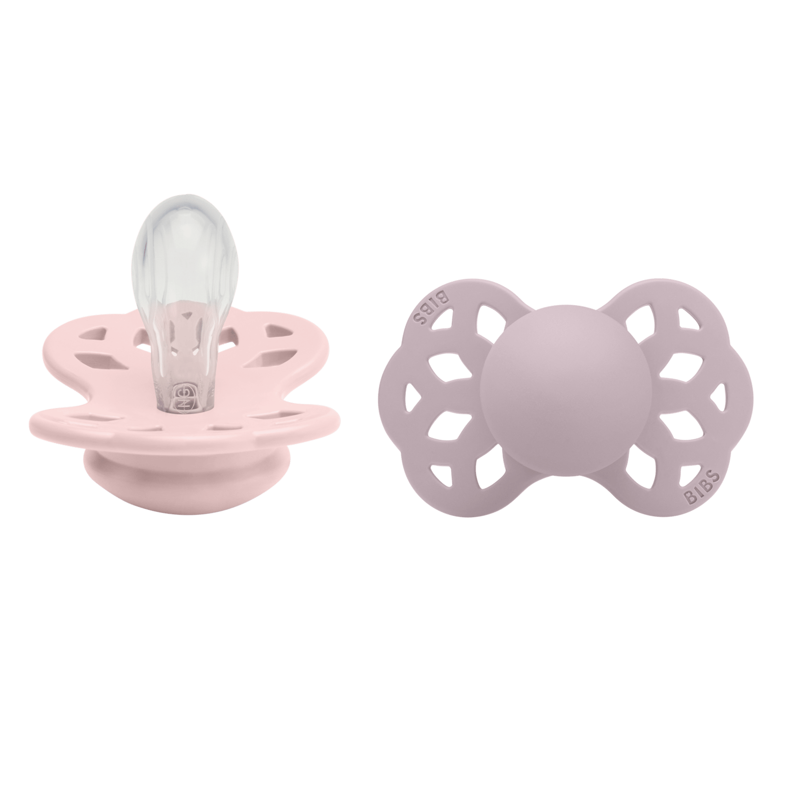 BIBS Infinity Silicone Symmetrical Size 1 Blossom/Dusky Lilac 2 st