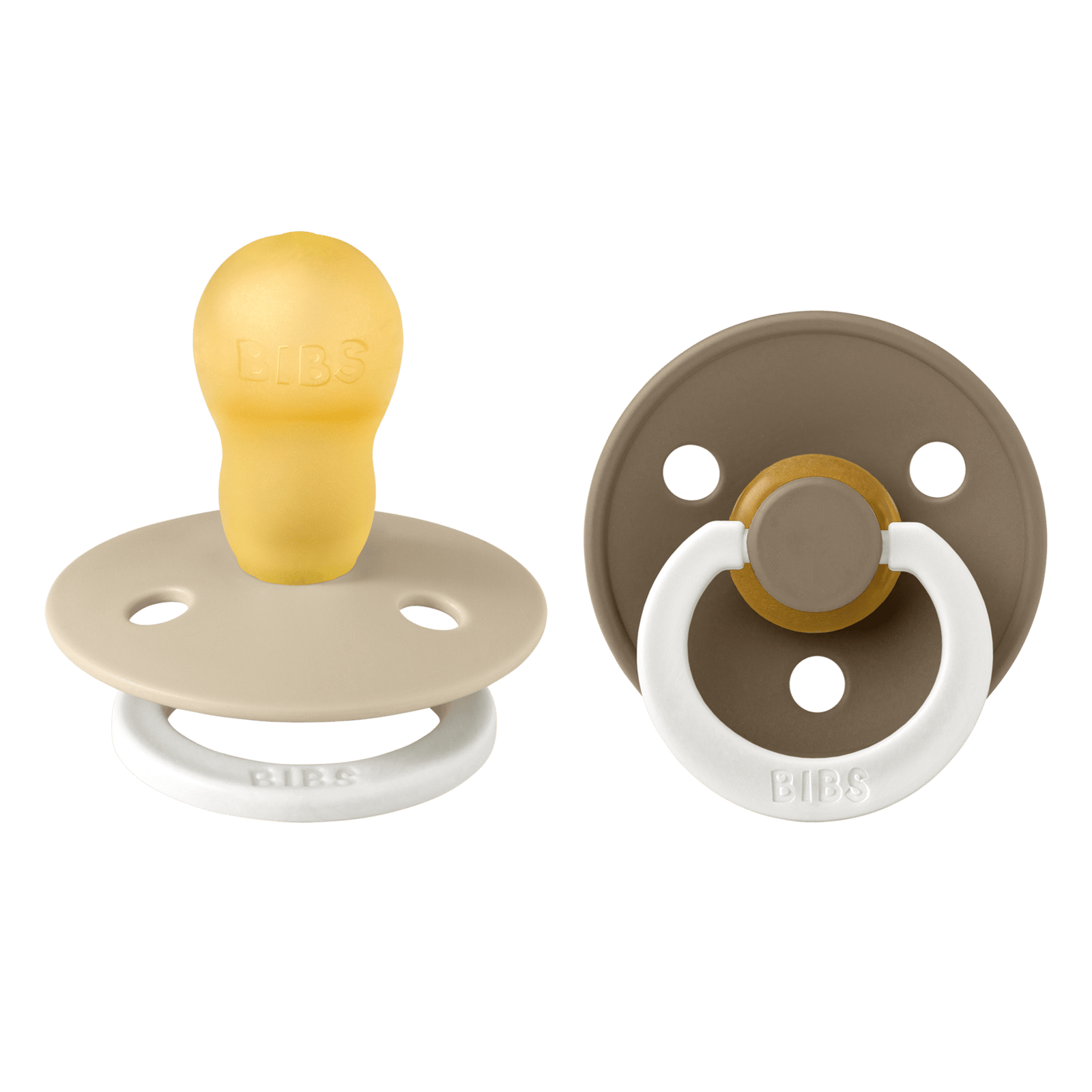 BIBS Pacifier Colour Latex 18+ månader Size 3 Glow Vanilla/Dark Oak 2 st