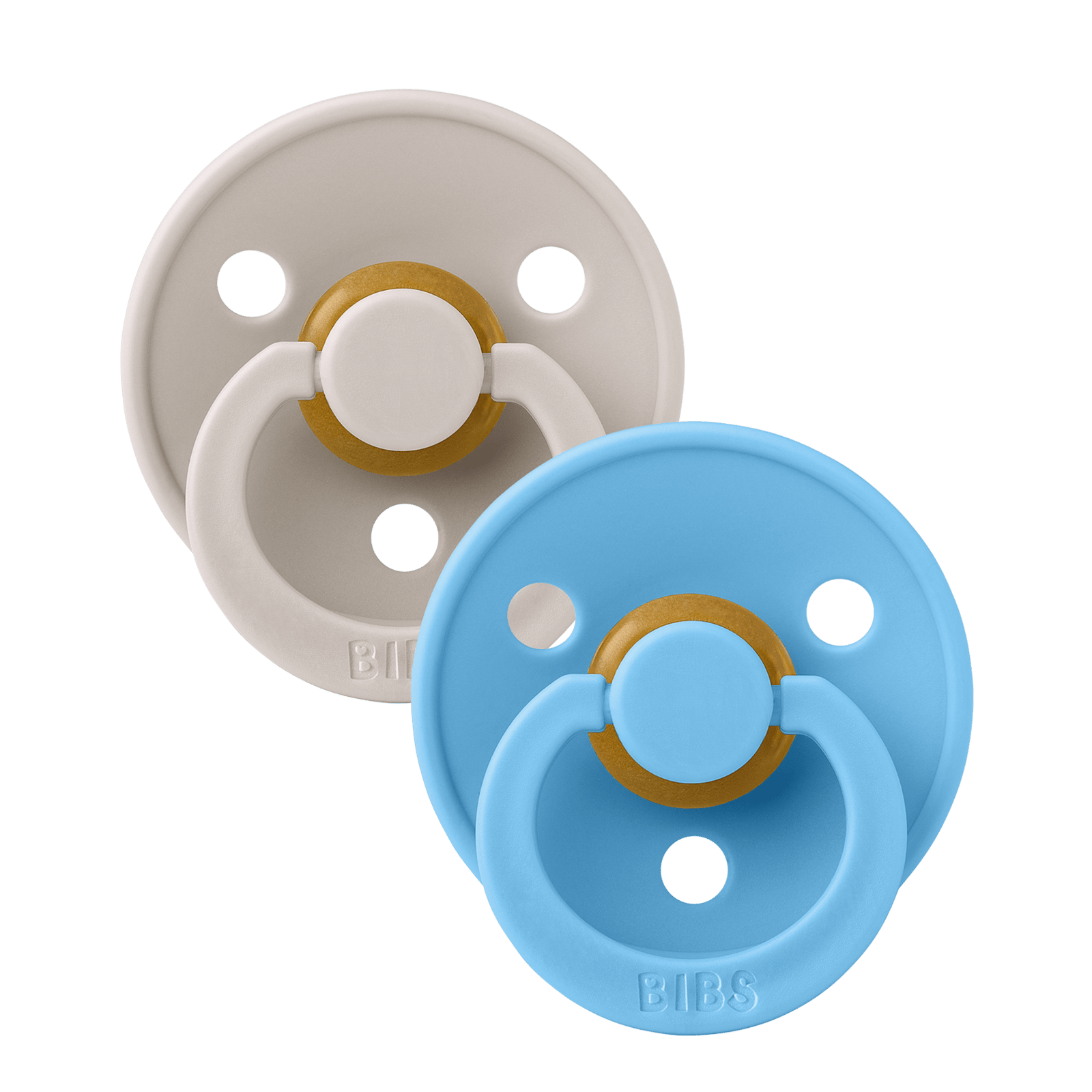 BIBS Pacifier Colour Latex 6+ månader Size 2 Mushroom/Breeze 2 st