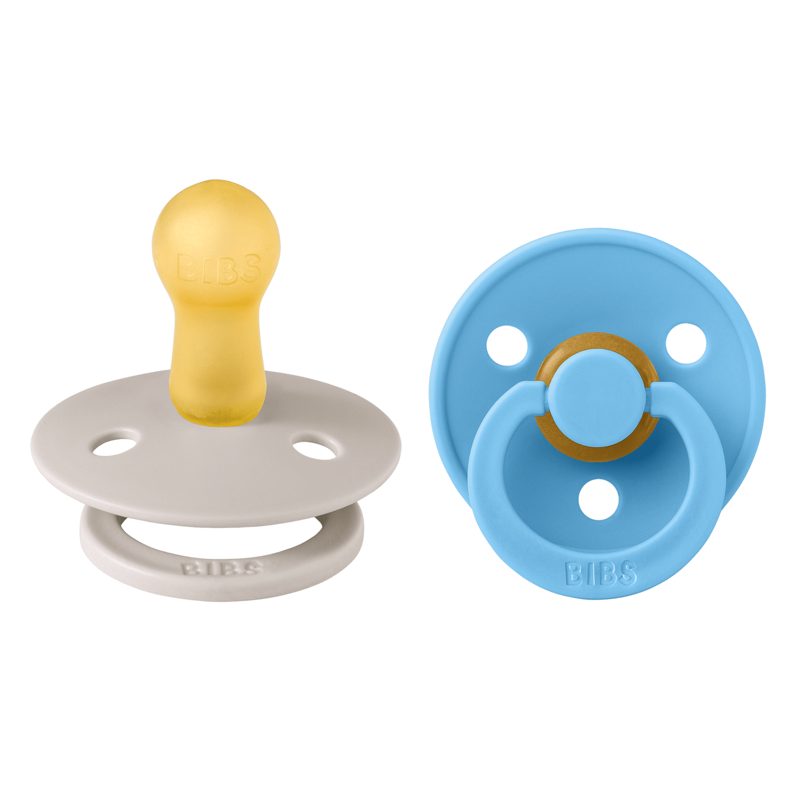 BIBS Pacifier Colour Latex 6+ månader Size 2 Mushroom/Breeze 2 st