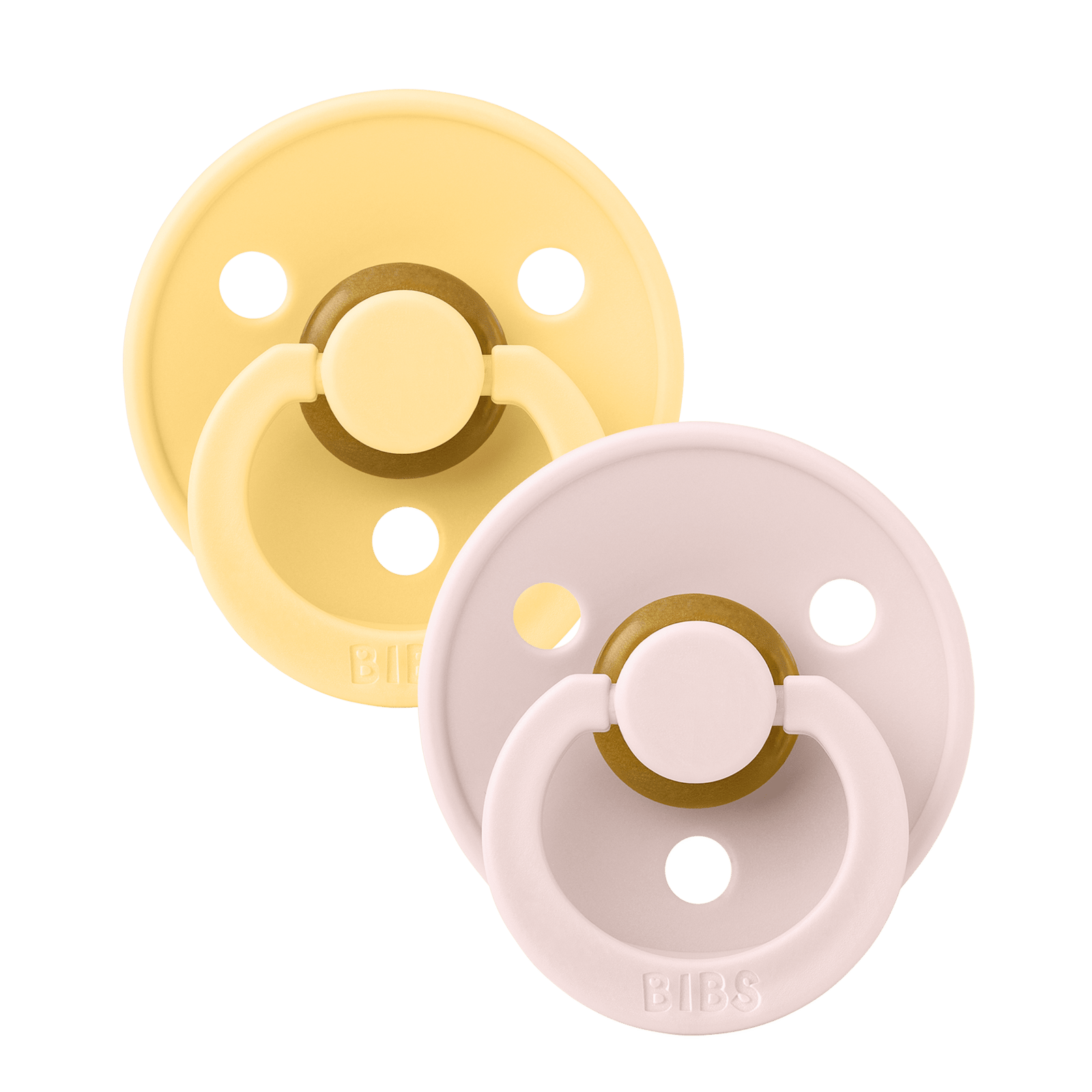 BIBS Pacifier Colour Latex 6+ månader Size 2 Pale Butter/Petal 2 st
