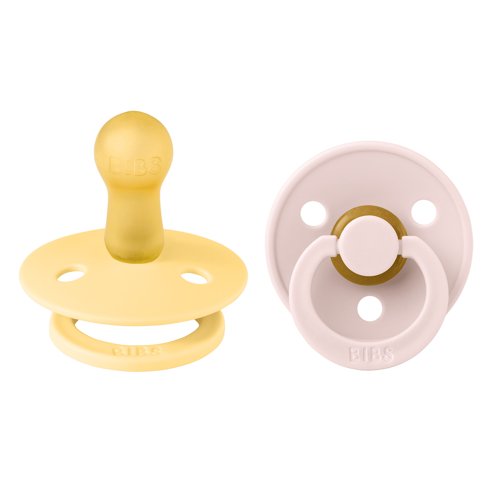 BIBS Pacifier Colour Latex 6+ månader Size 2 Pale Butter/Petal 2 st