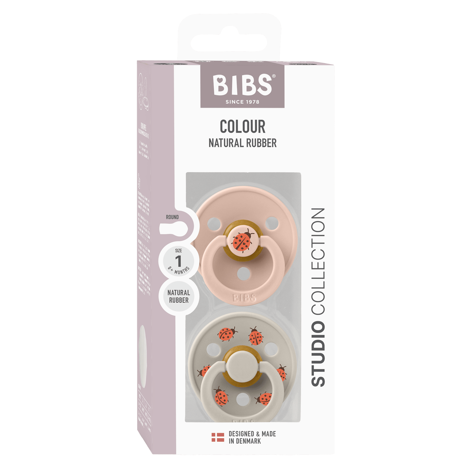 BIBS Studio Colour Ladybug Latex 0+ månader Size 1 Blush Mix 2 st